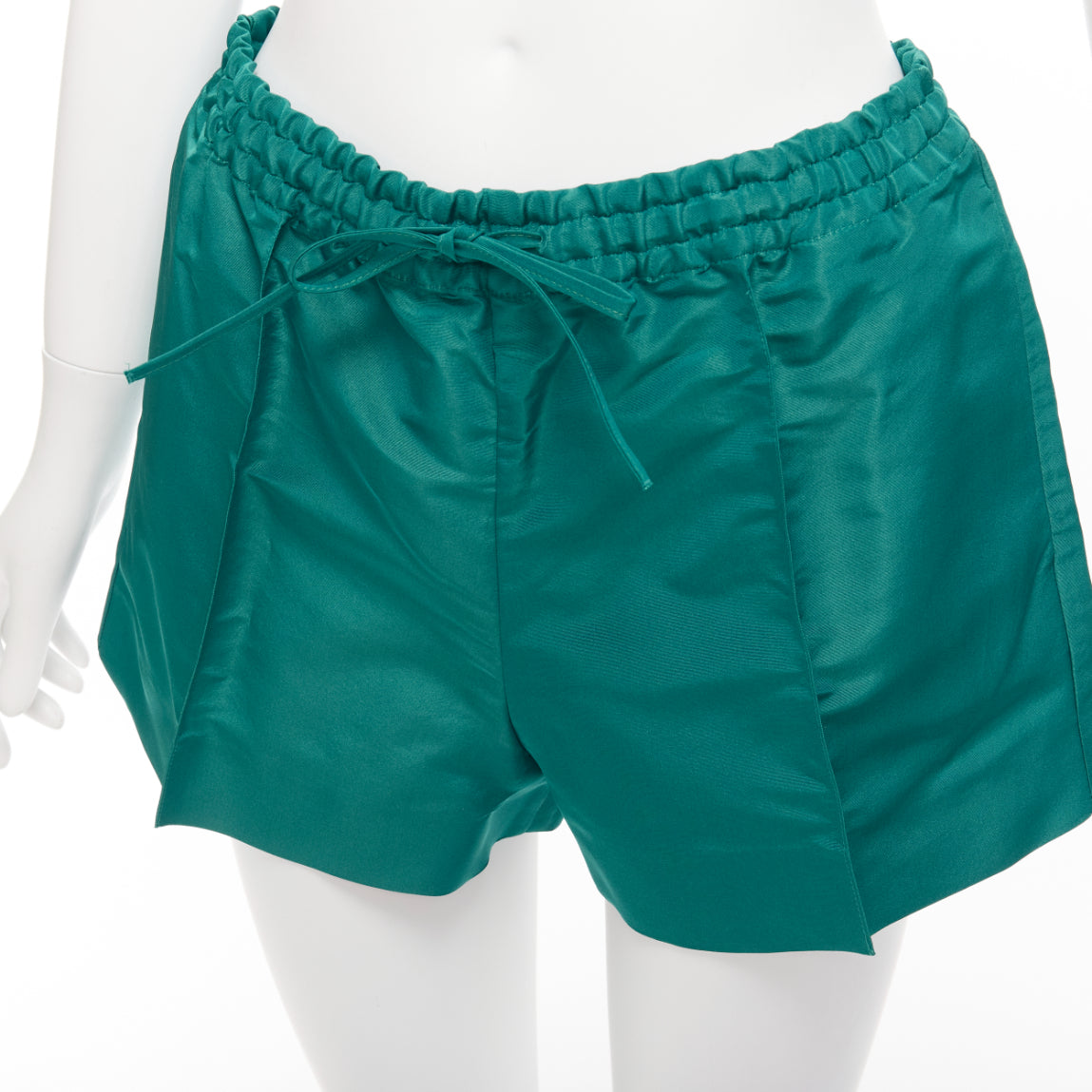 Valentino Garavani Green Silk Shorts - Back view