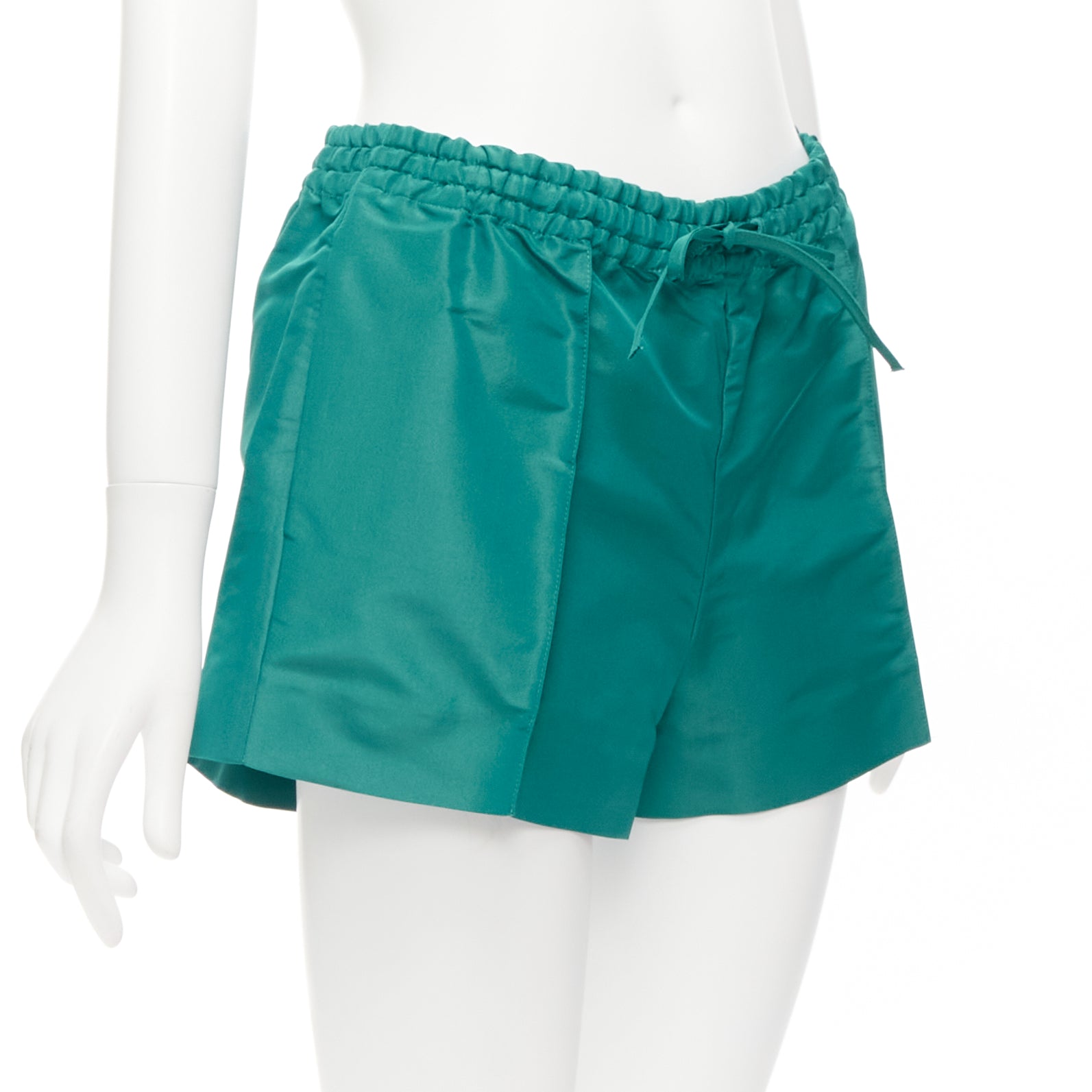Valentino Garavani Green Silk Shorts - Image 6