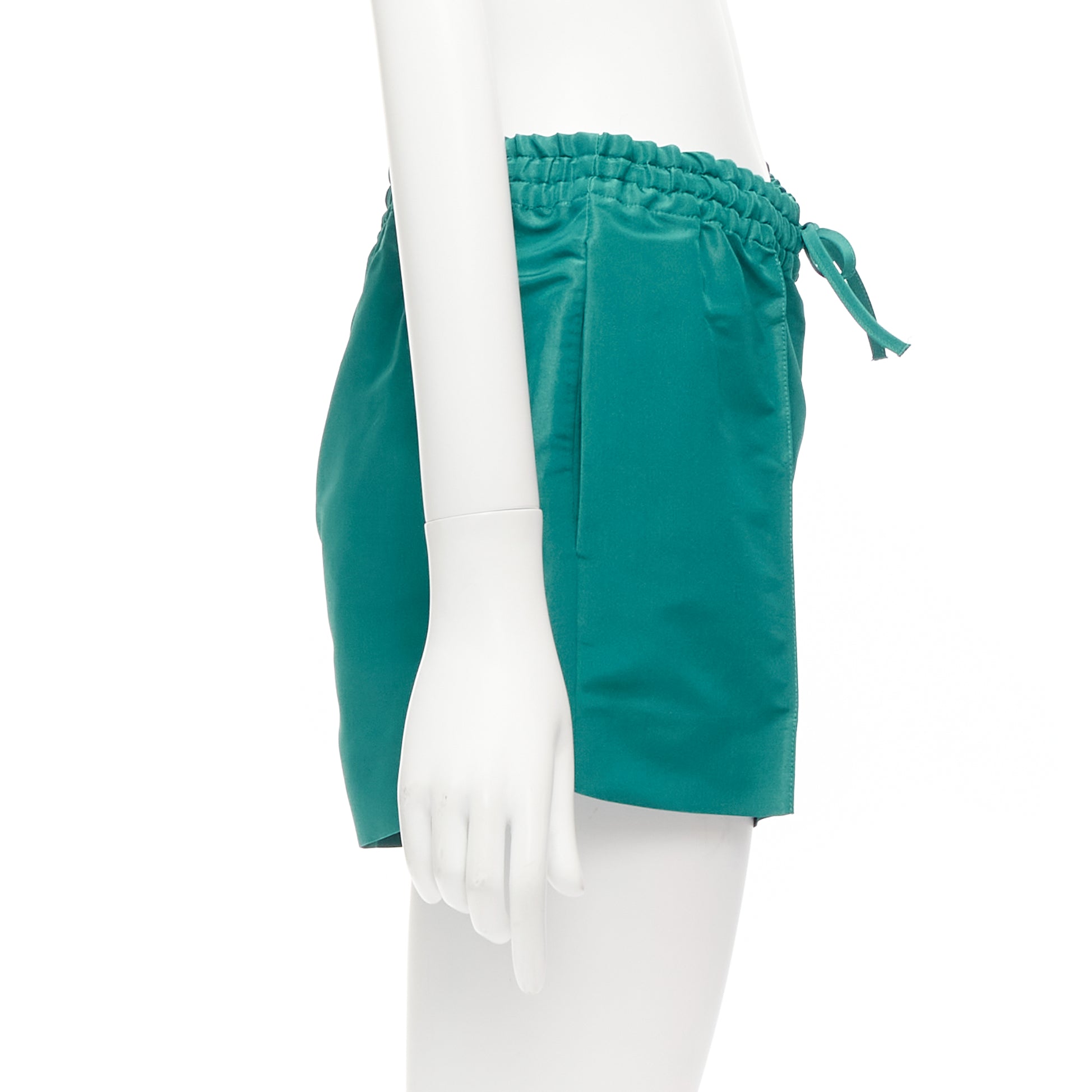 Valentino Garavani Green Silk Shorts - 4