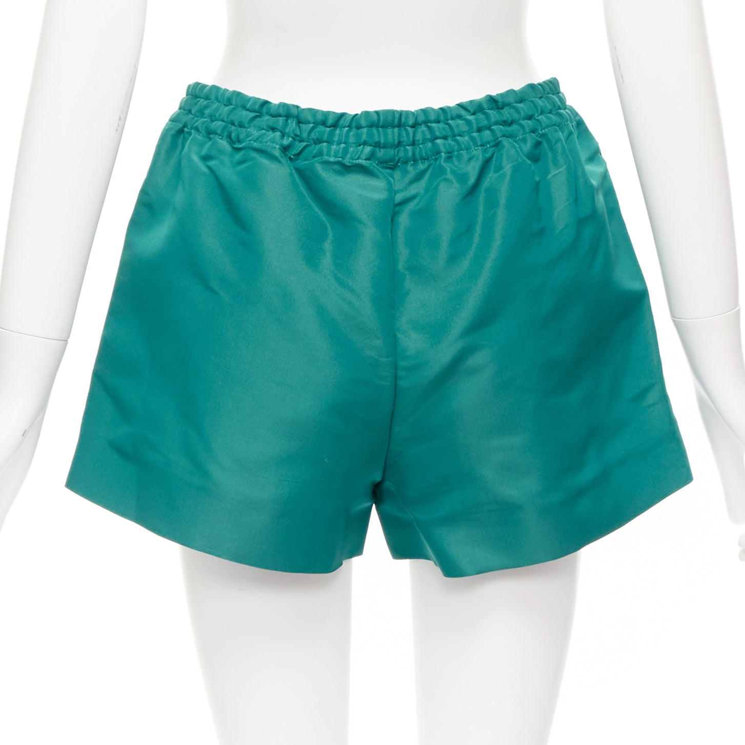 Valentino Garavani Green Silk Shorts - Side view