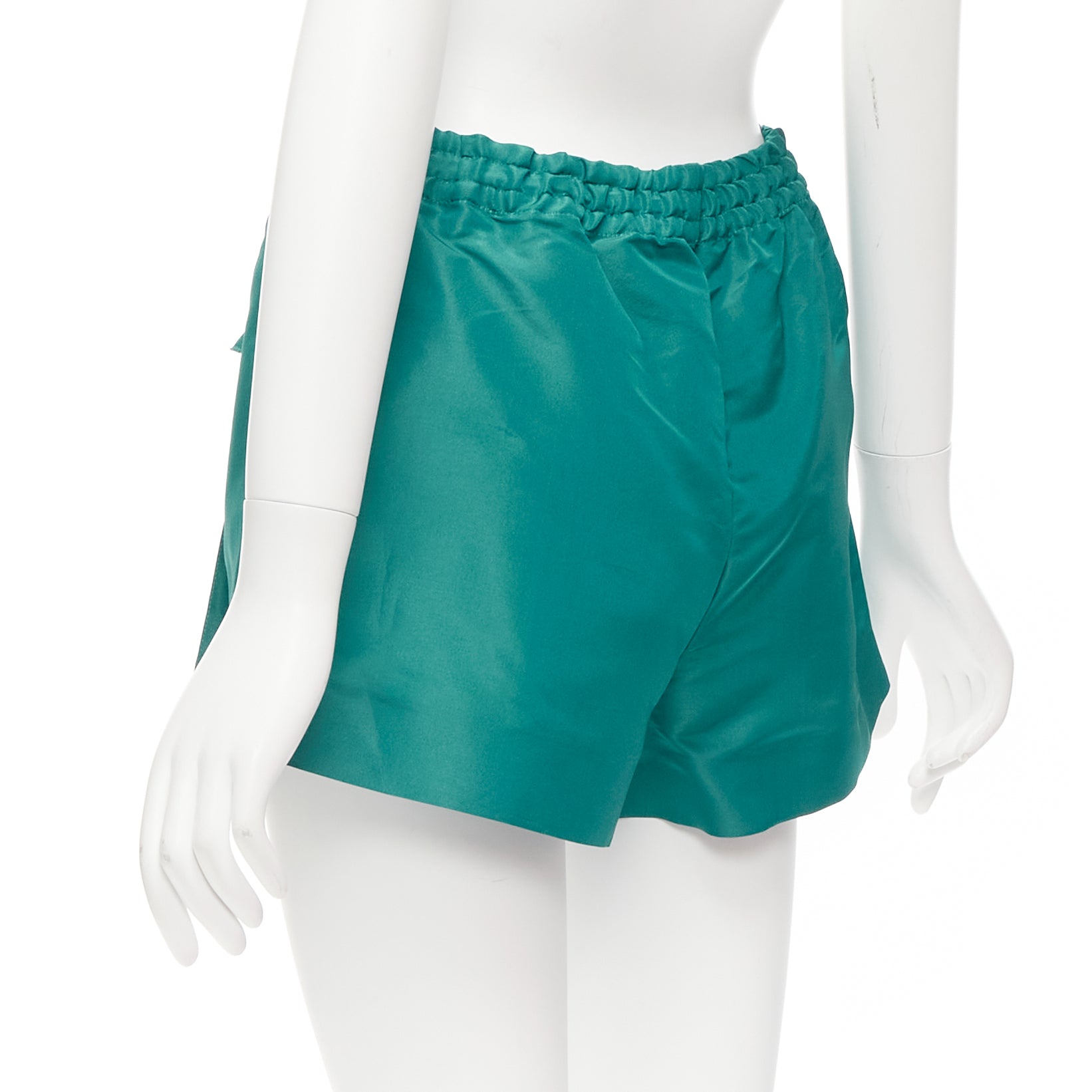 Valentino Garavani Green Silk Shorts - Detail 1