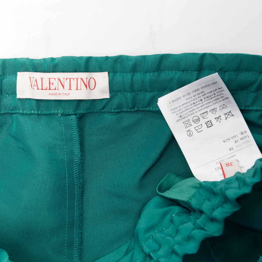 Valentino Garavani Green Silk Shorts - Image 10