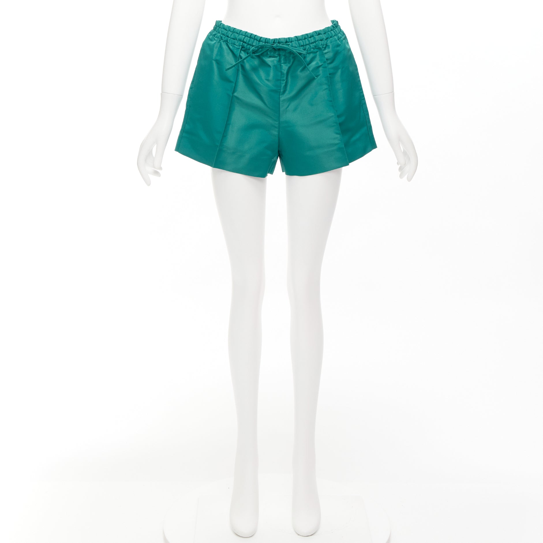Valentino Garavani Green Silk Shorts - Image 11