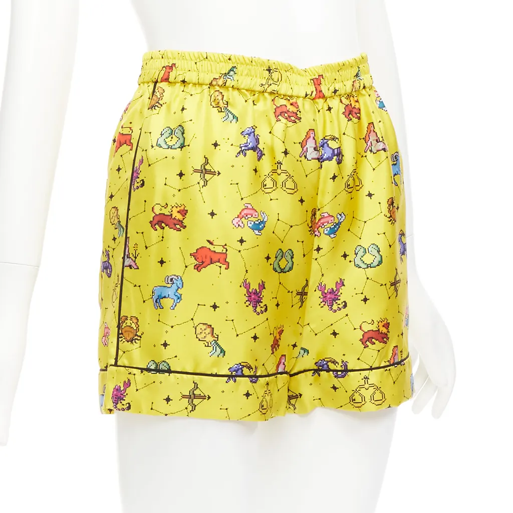 Dior Astrology Yellow Shorts Yellow Silk Never worn - Back View