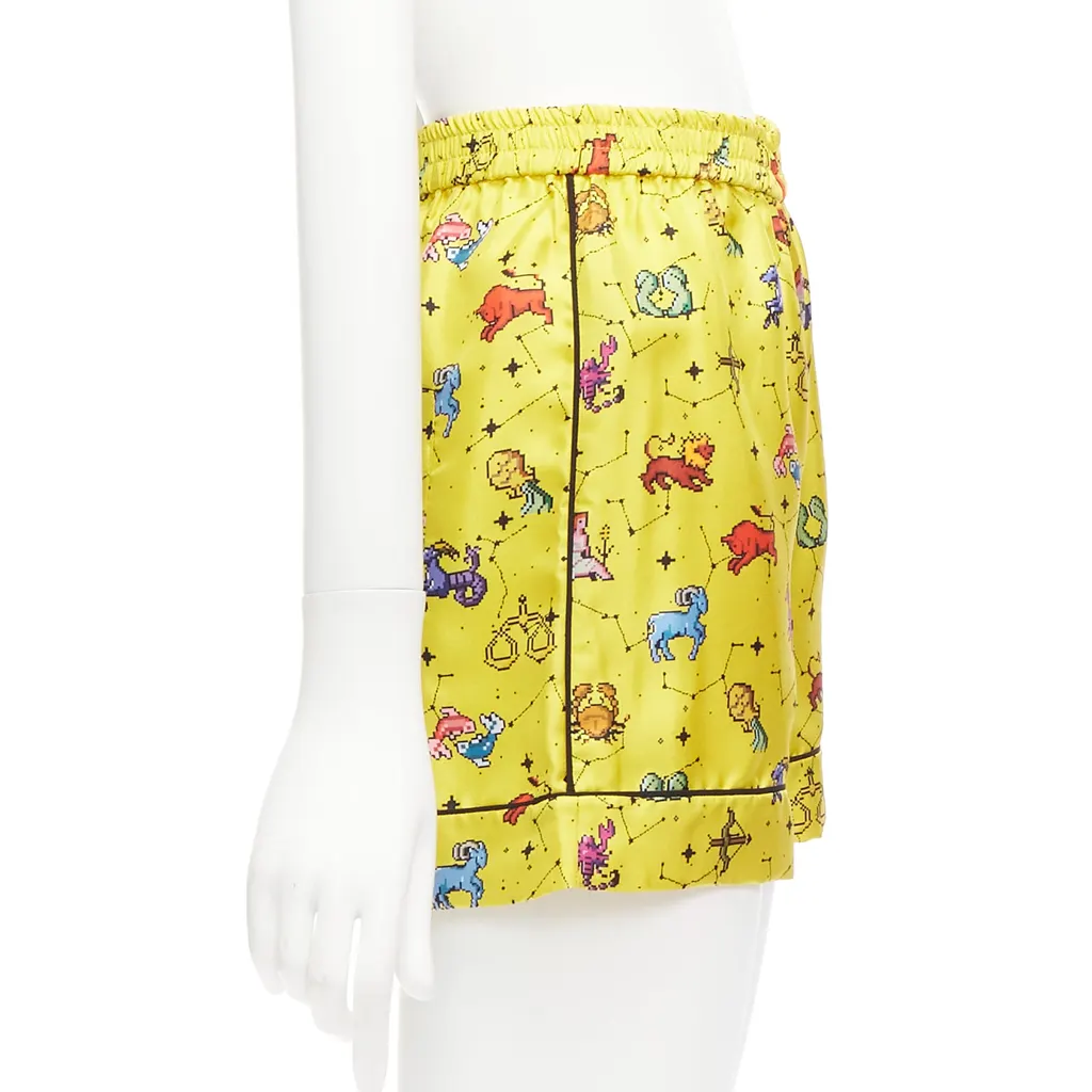 Dior Astrology Yellow Shorts Yellow Silk Never worn - Inside View