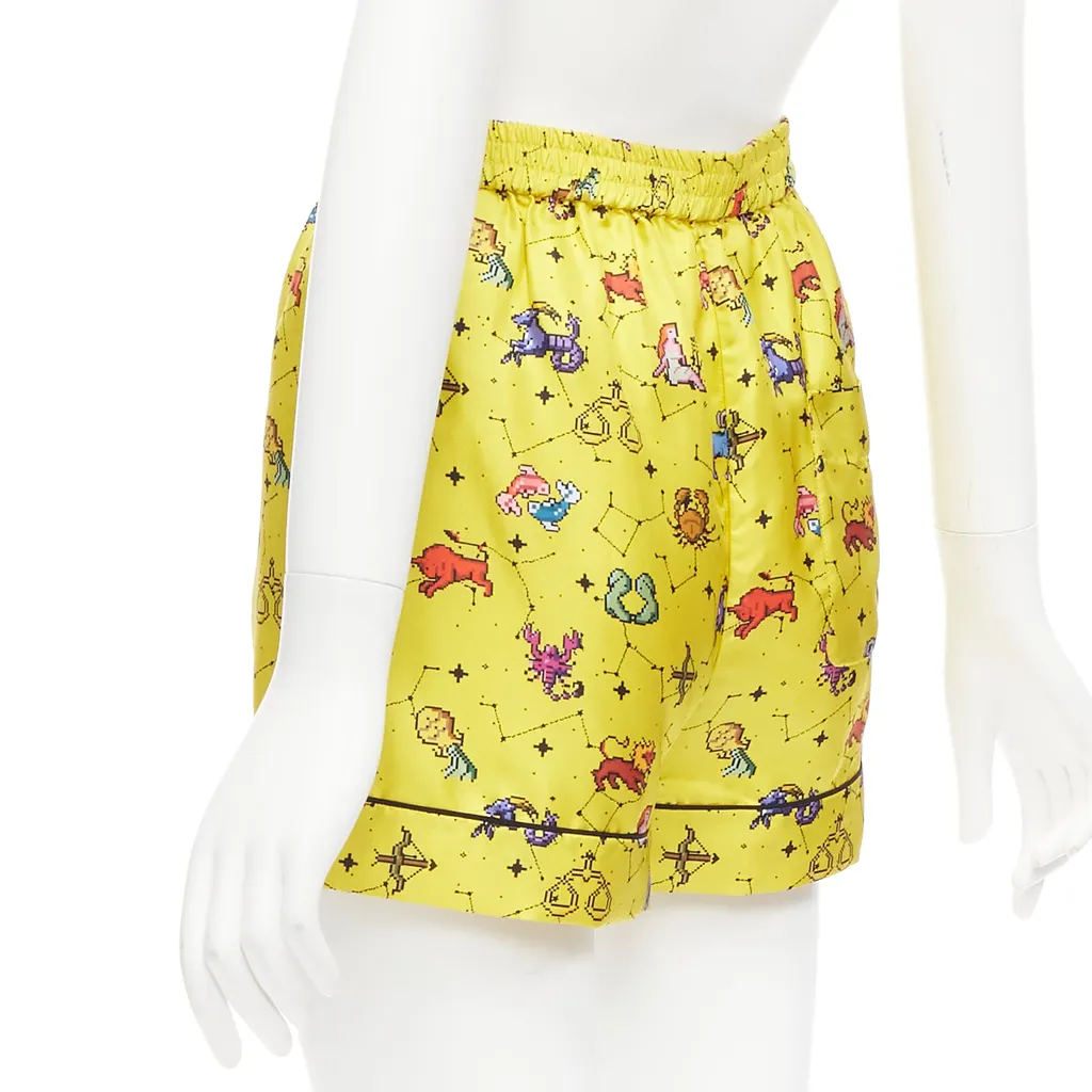 Dior Astrology Yellow Shorts Yellow Silk Never worn - Box View