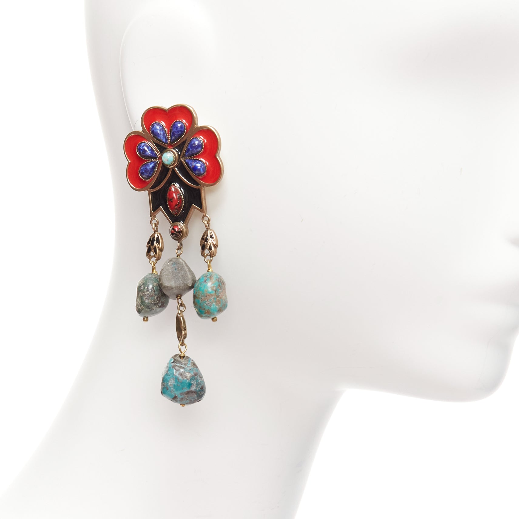 Etro Enamel Flower Earrings