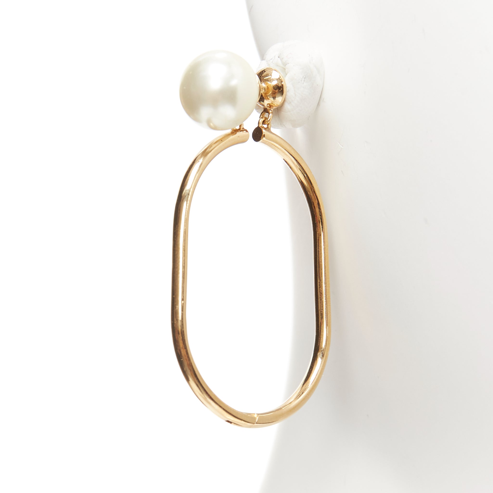 Dior Oval Hoop Earrings - Side view