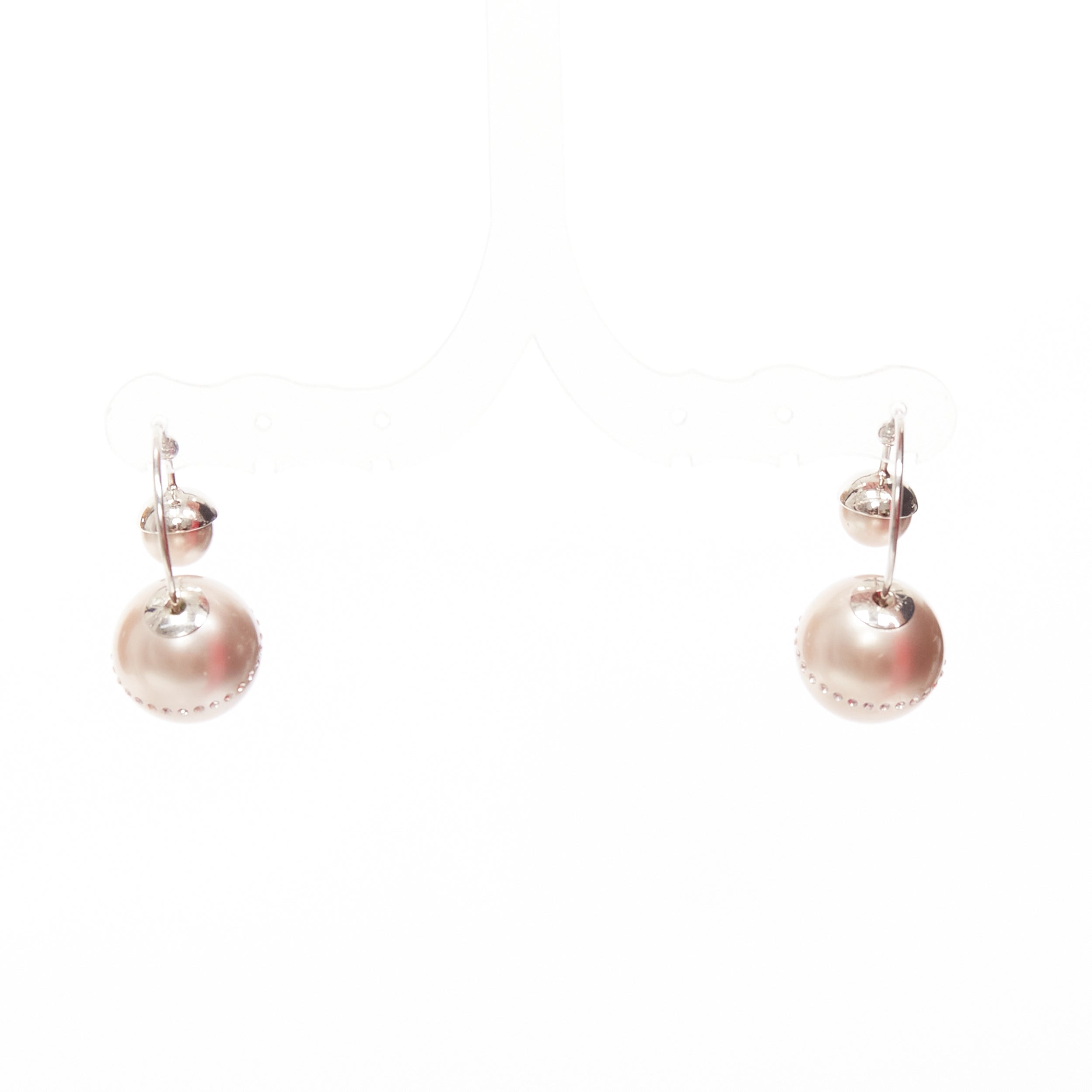 Dior Pink Pearl Earrings - Image 6
