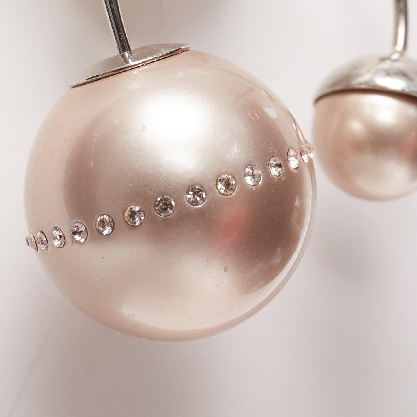 Dior Pink Pearl Earrings - Side view