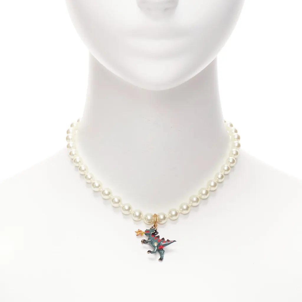 Dior Fire Dinosaur Choker Beige Metal Very good - Front View
