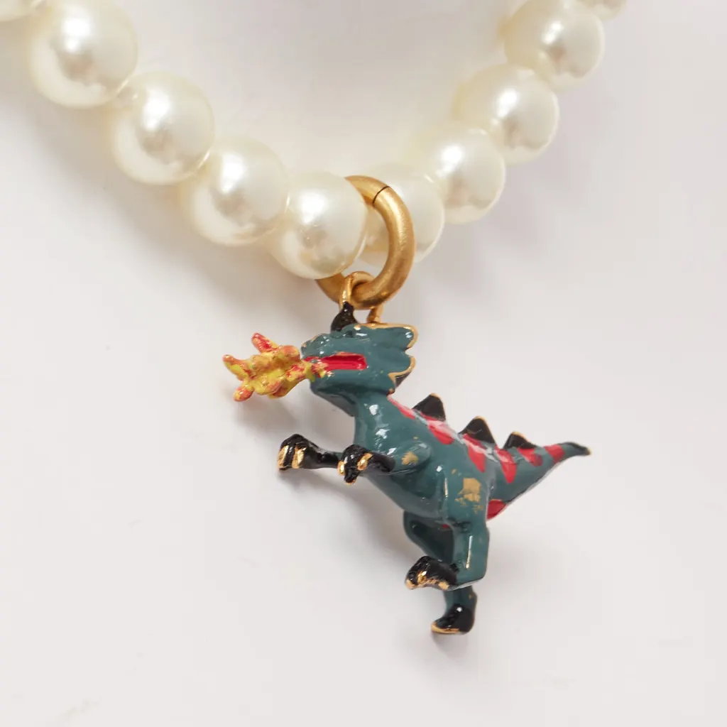 Dior Fire Dinosaur Choker Beige Metal Very good - Back View