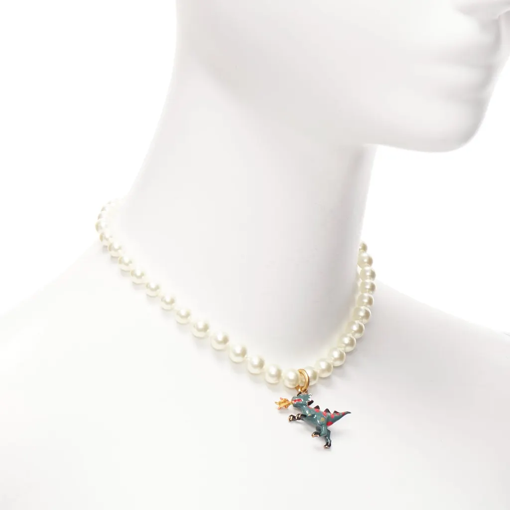 Dior Fire Dinosaur Choker Beige Metal Very good - Inside View