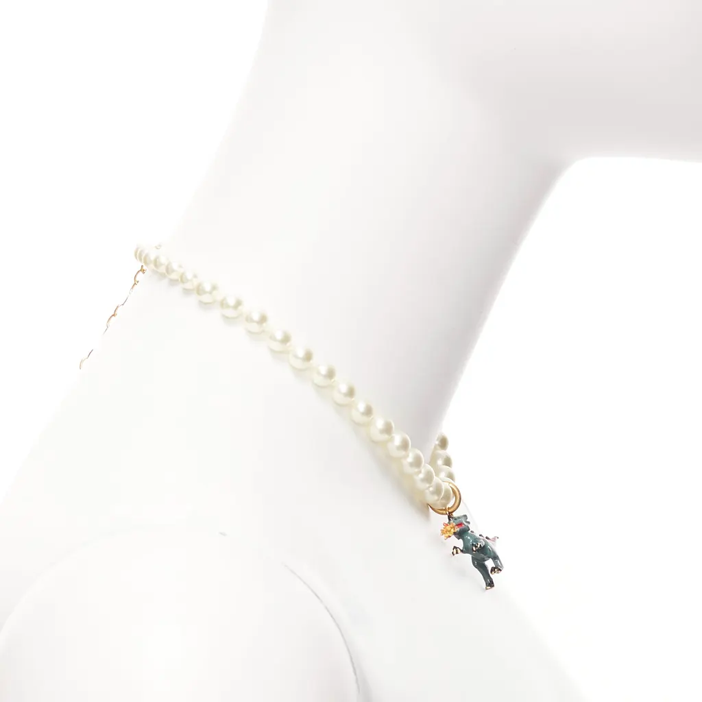 Dior Fire Dinosaur Choker Beige Metal Very good - Model View