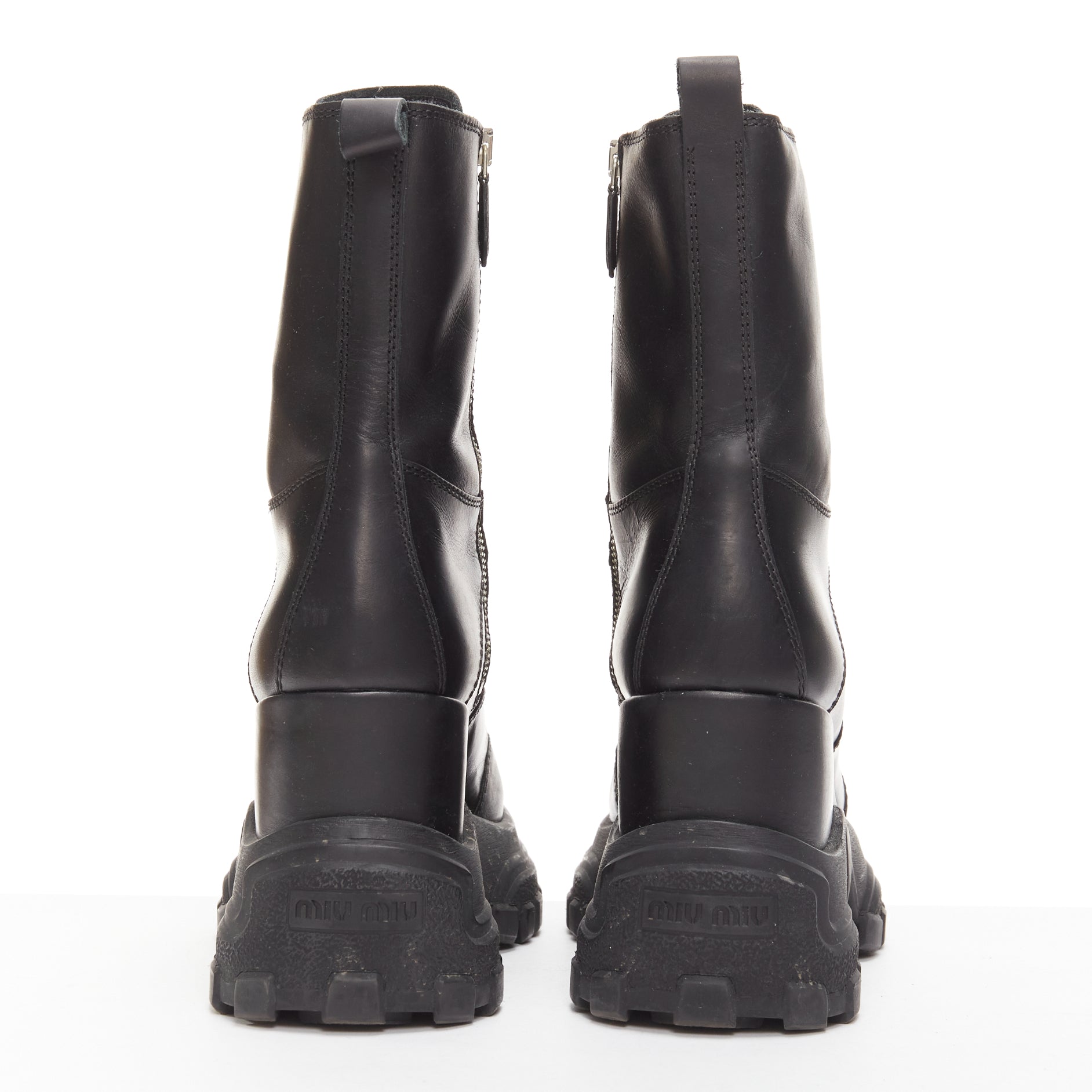 Miu Miu Monogram Tall Rain Boots - Side view