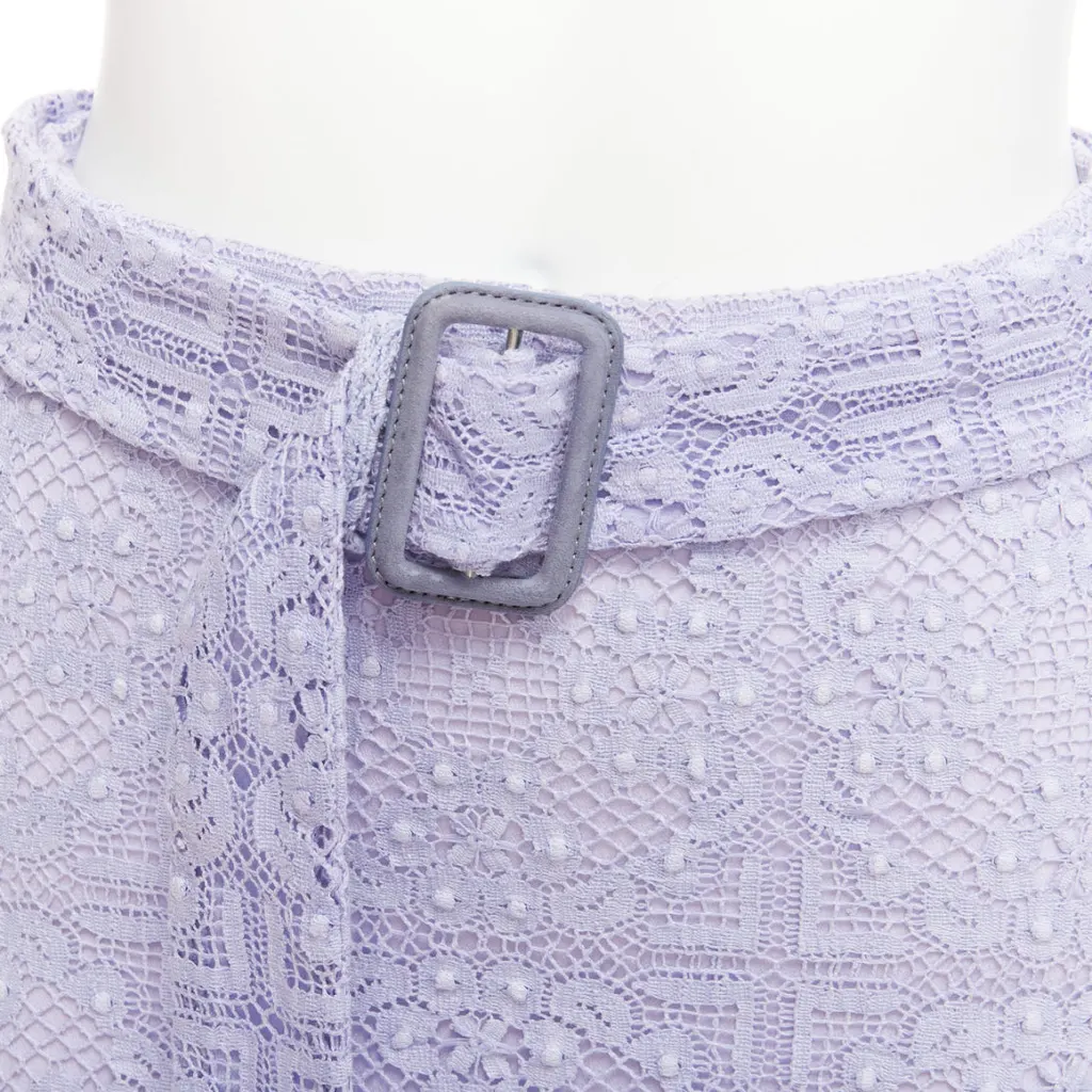 Burberry Lace Pencil Skirt Purple Cotton Very good - Back View