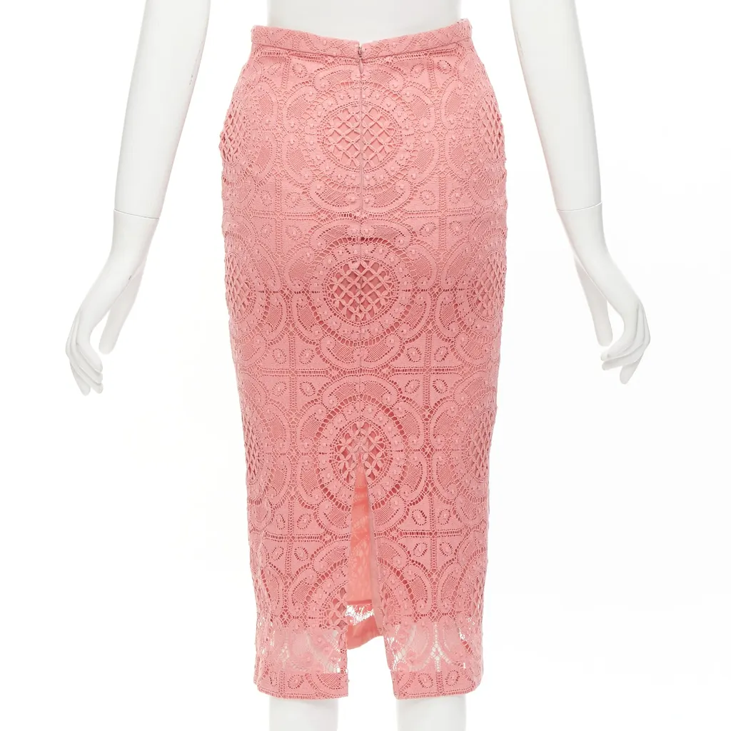 Burberry Floral Lace Skirt Pink Cotton Never worn - Box View