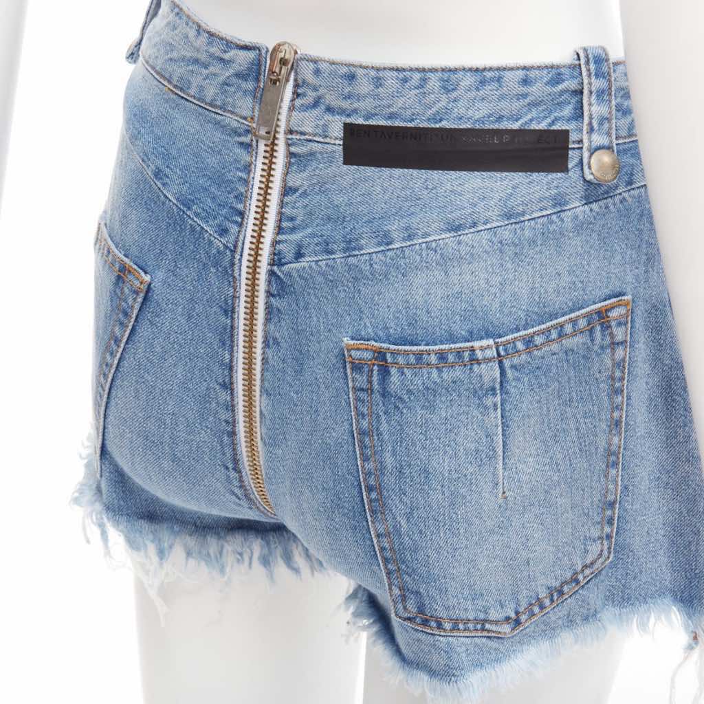 Unravel Project Zip Denim Shorts - Back view