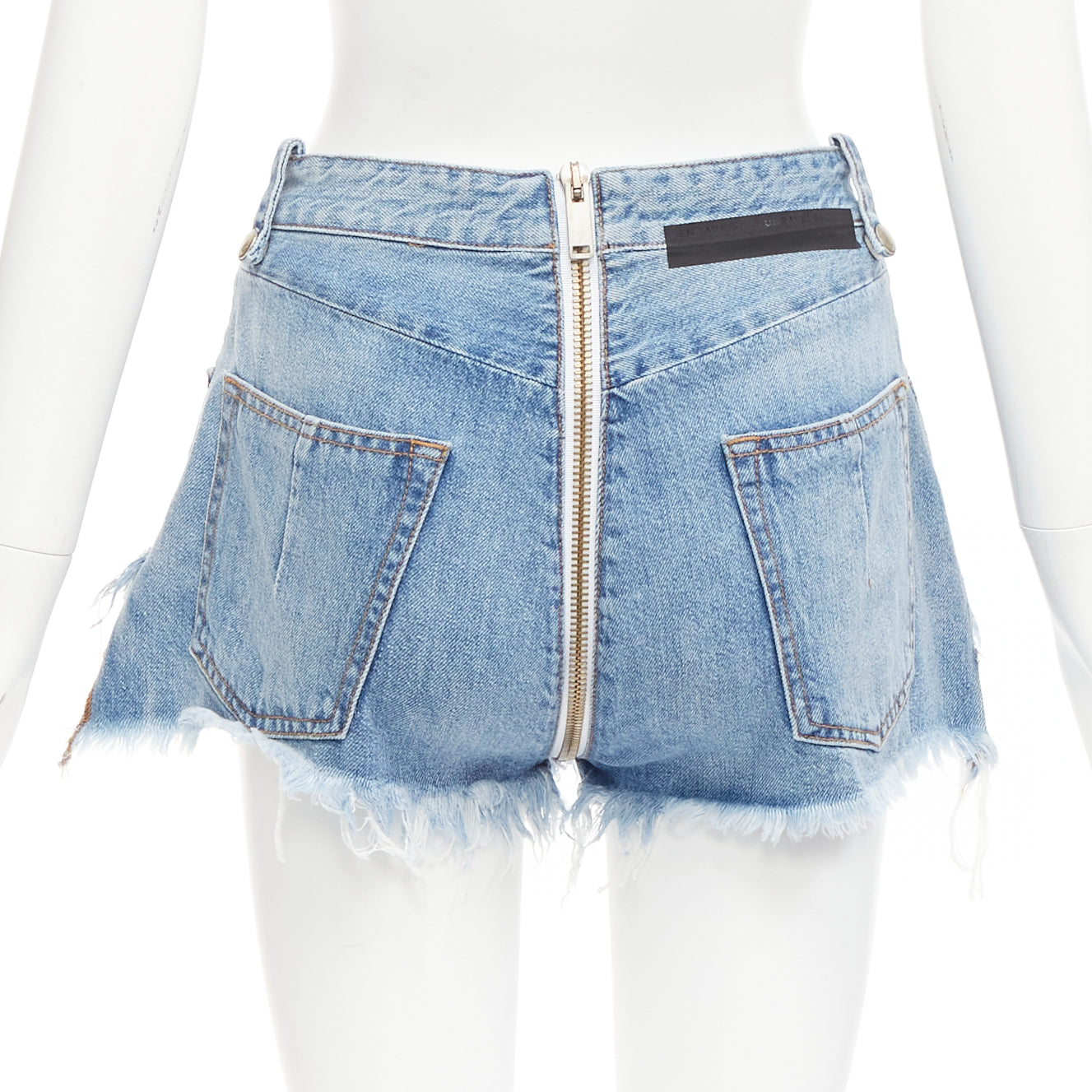 Unravel Project Zip Denim Shorts - Side view