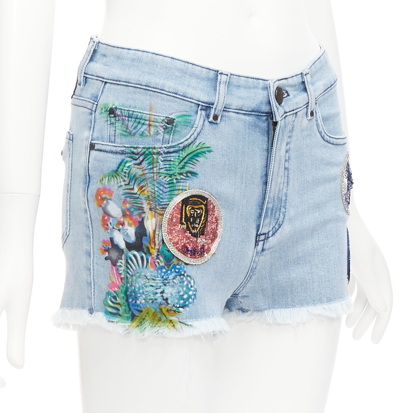 Mr & Mrs Italy Paint Denim Shorts - Image 6
