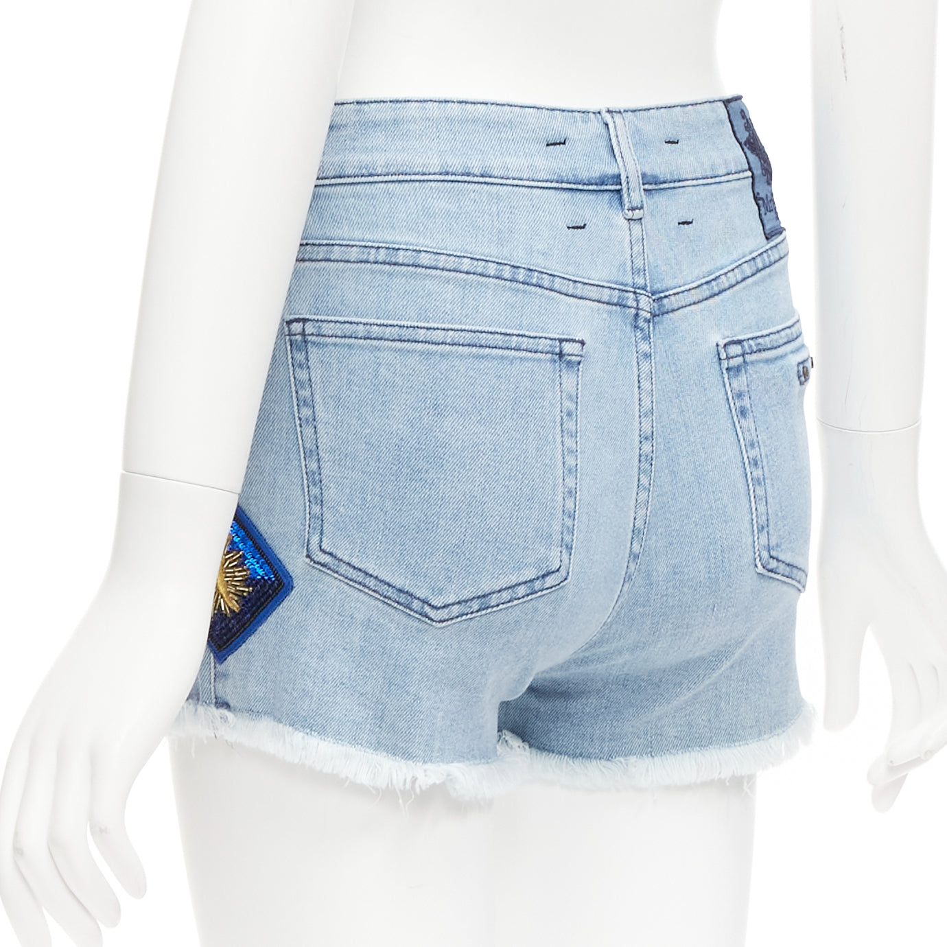 Mr & Mrs Italy Paint Denim Shorts - Detail 1