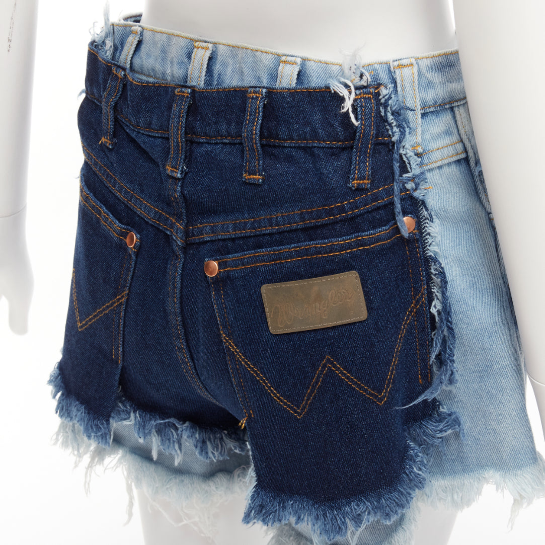 Natasha Zinko Layered Denim Shorts - Back view