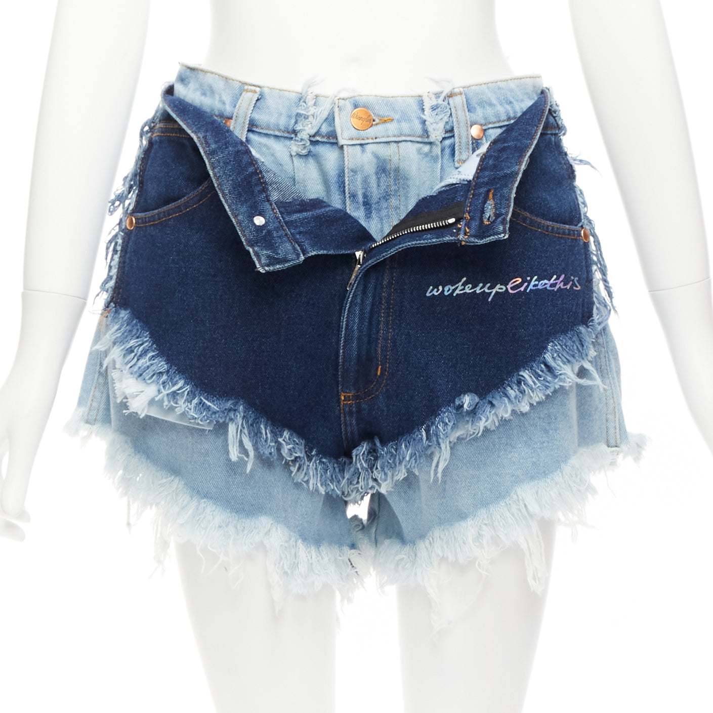 Natasha Zinko Layered Denim Shorts - Image 6