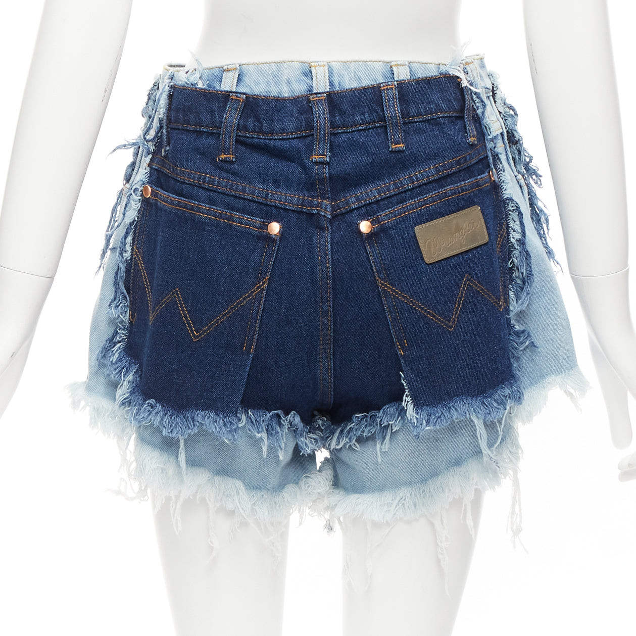 Natasha Zinko Layered Denim Shorts - Side view