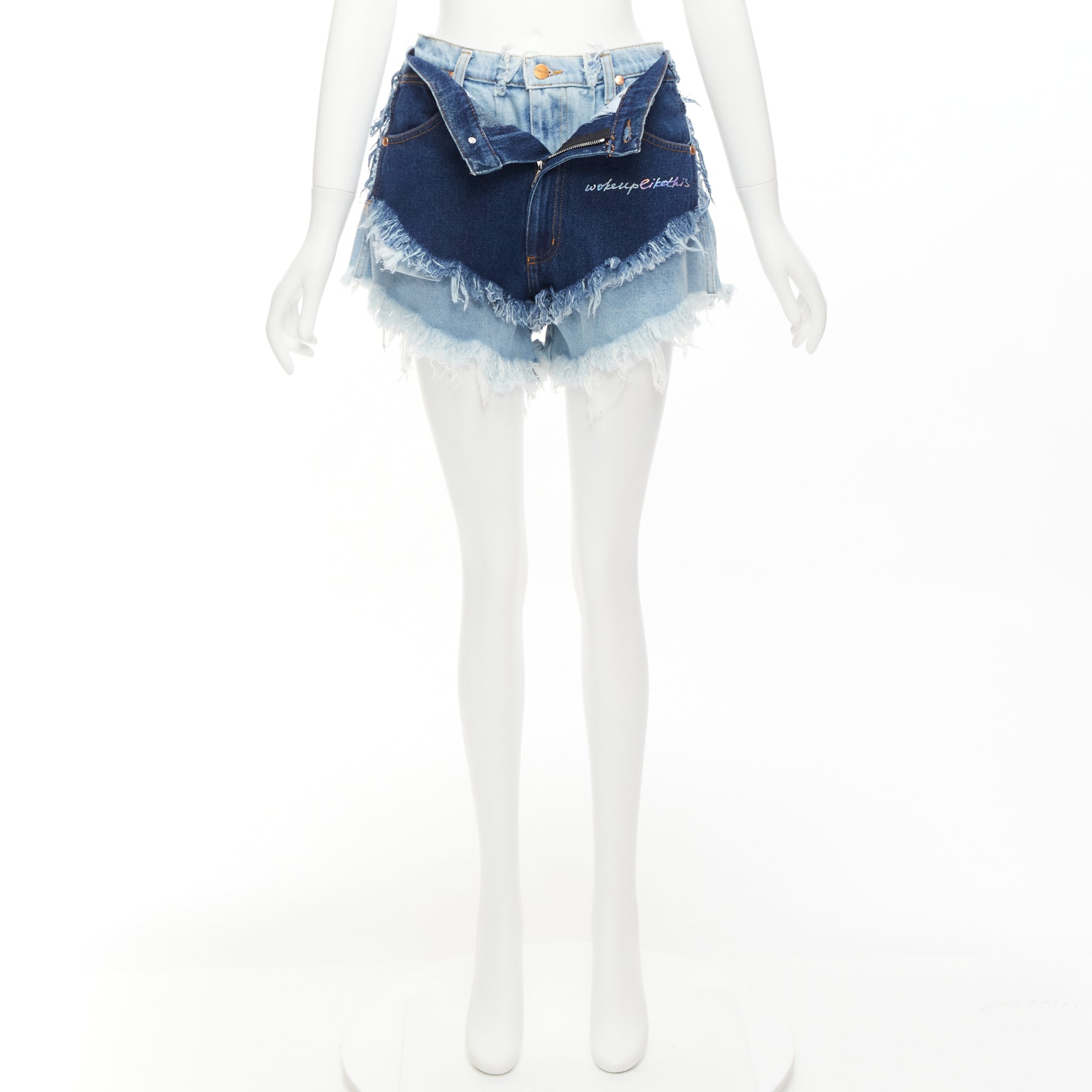 Natasha Zinko Layered Denim Shorts - Image 11