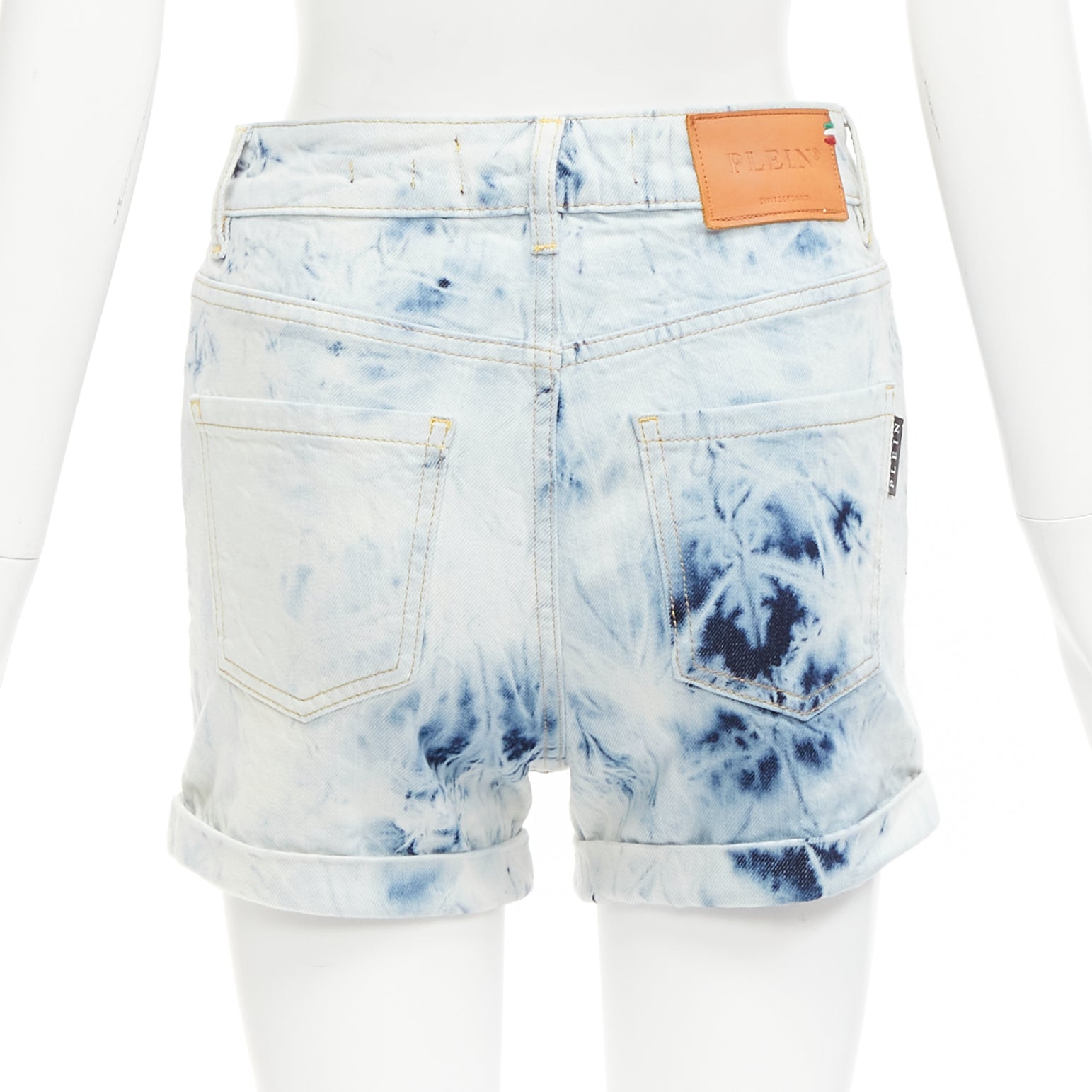 Philipp Plein Logo Cuffed Shorts - Side view