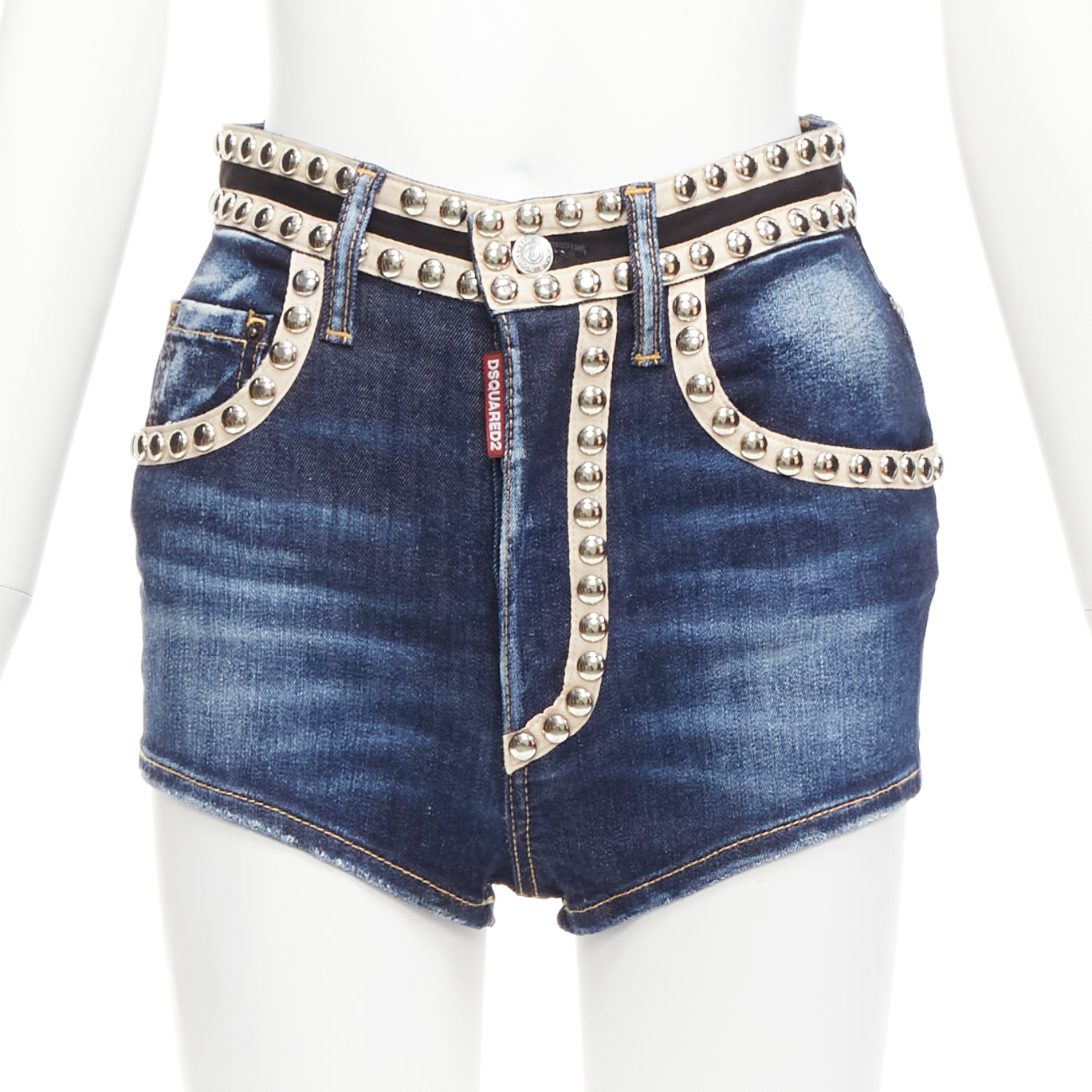 Dsquared2 Studded Denim Shorts
