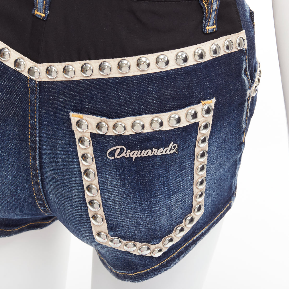 Dsquared2 Studded Denim Shorts - Back view
