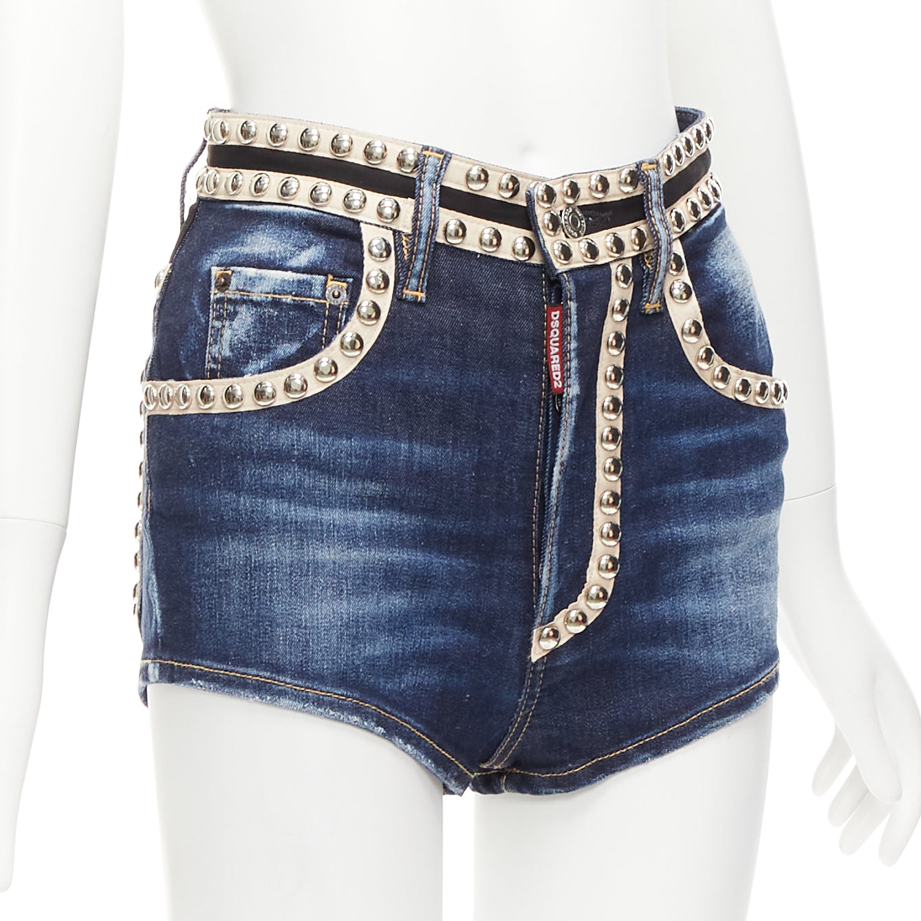 Dsquared2 Studded Denim Shorts - Image 6