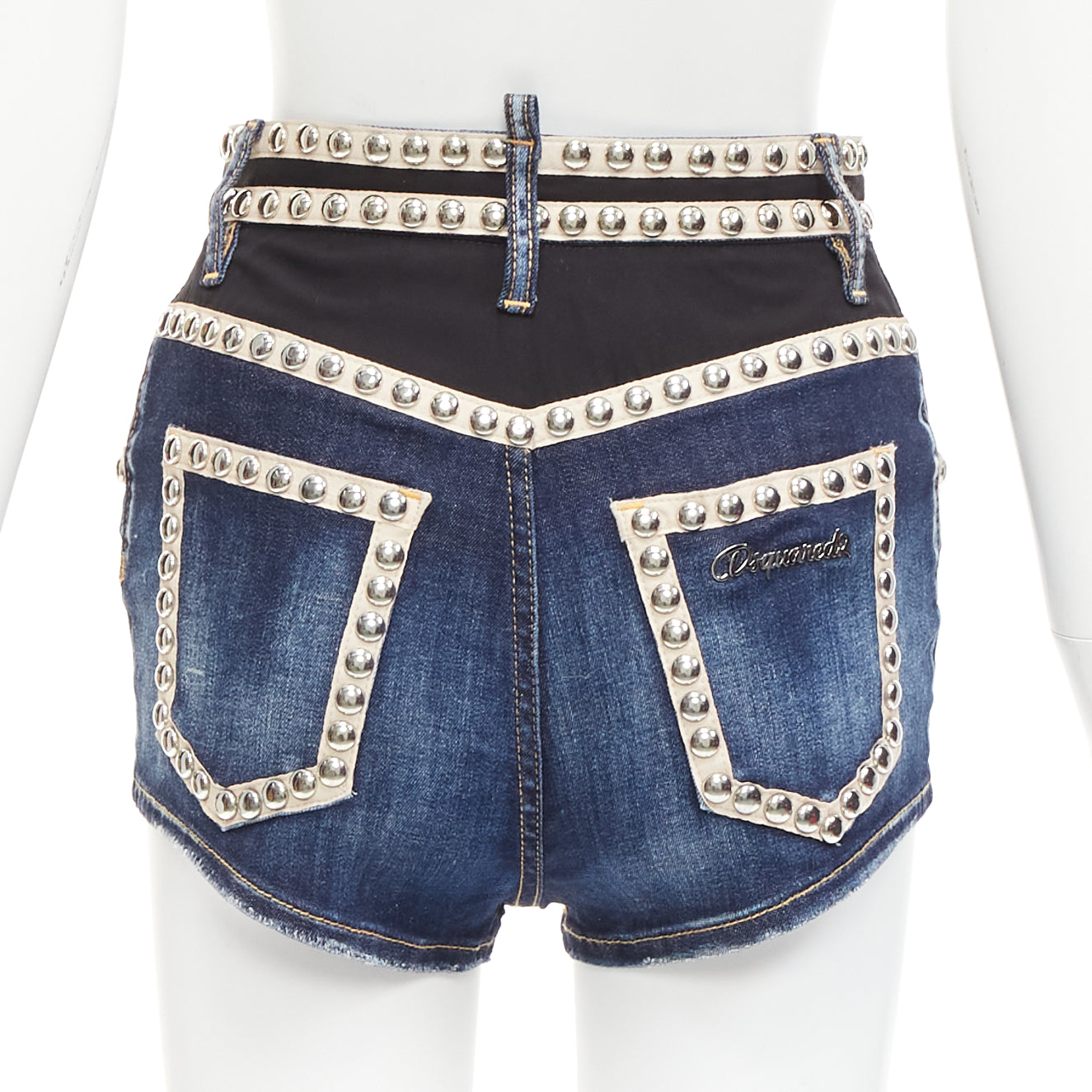 Dsquared2 Studded Denim Shorts - Side view