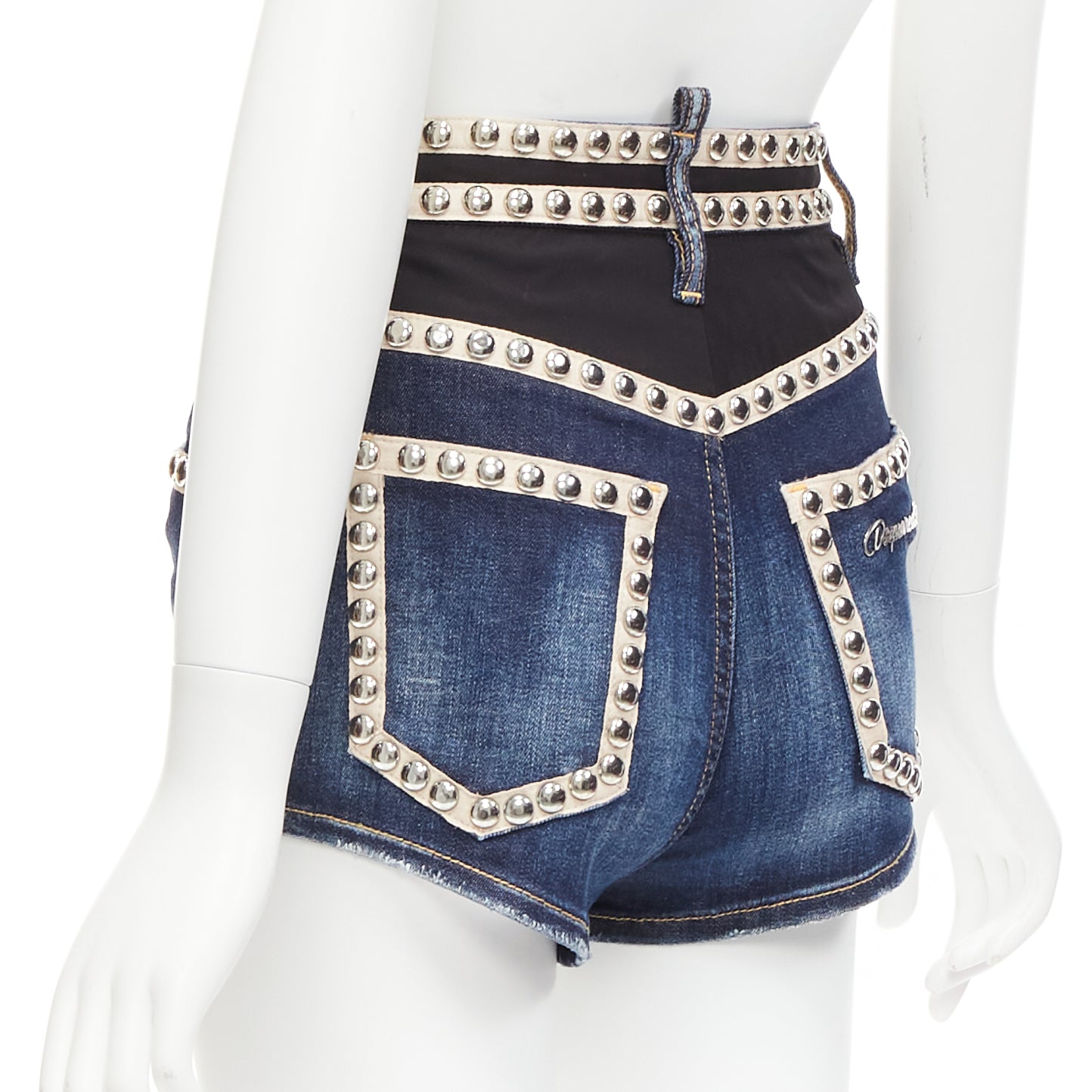 Dsquared2 Studded Denim Shorts - Detail 1