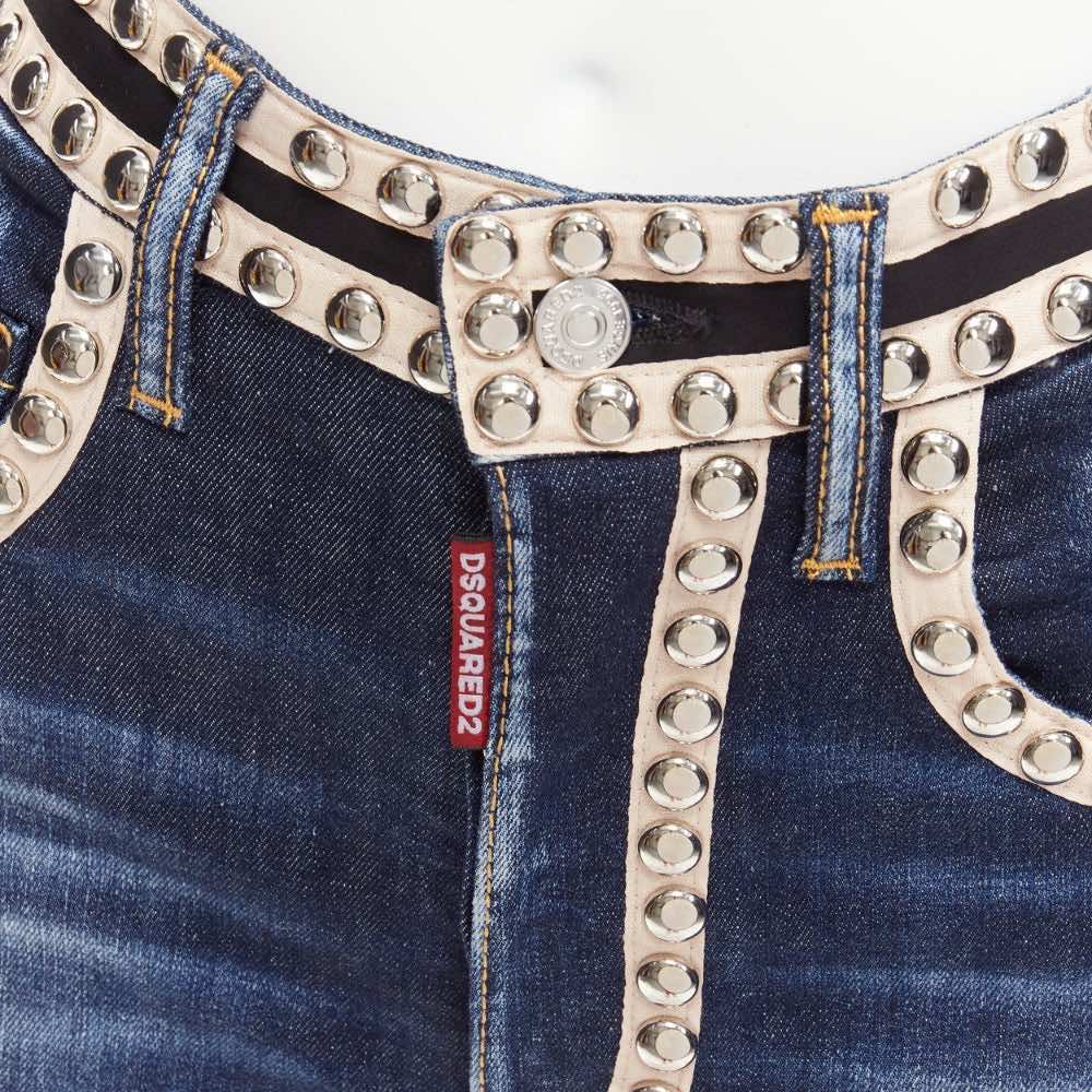 Dsquared2 Studded Denim Shorts - Detail 2