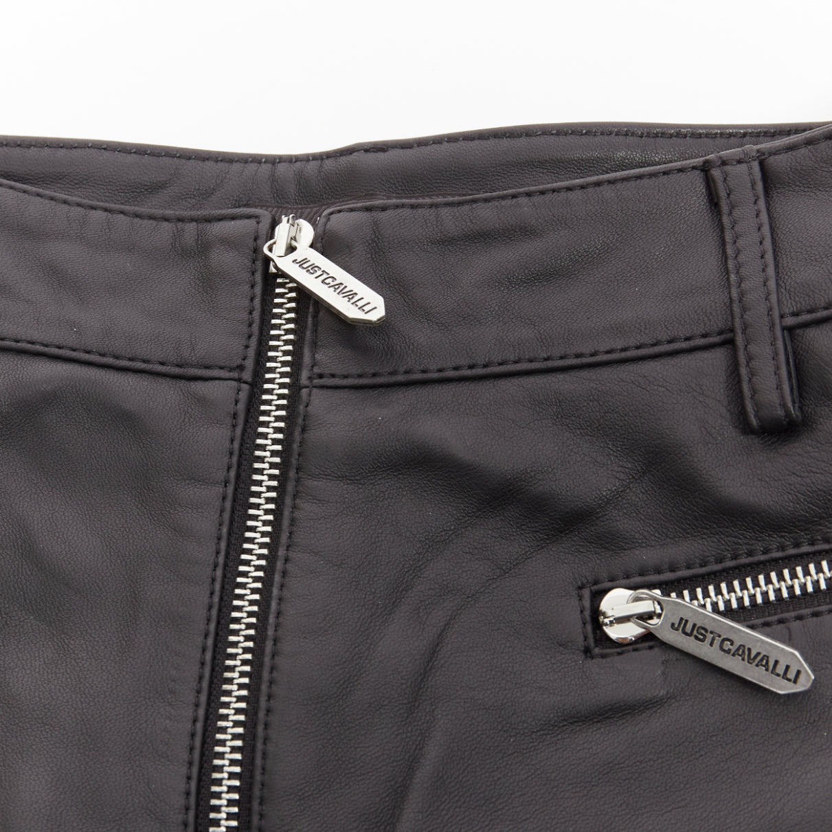 Just Cavalli Motorcycle Ribbed Shorts - Image 6