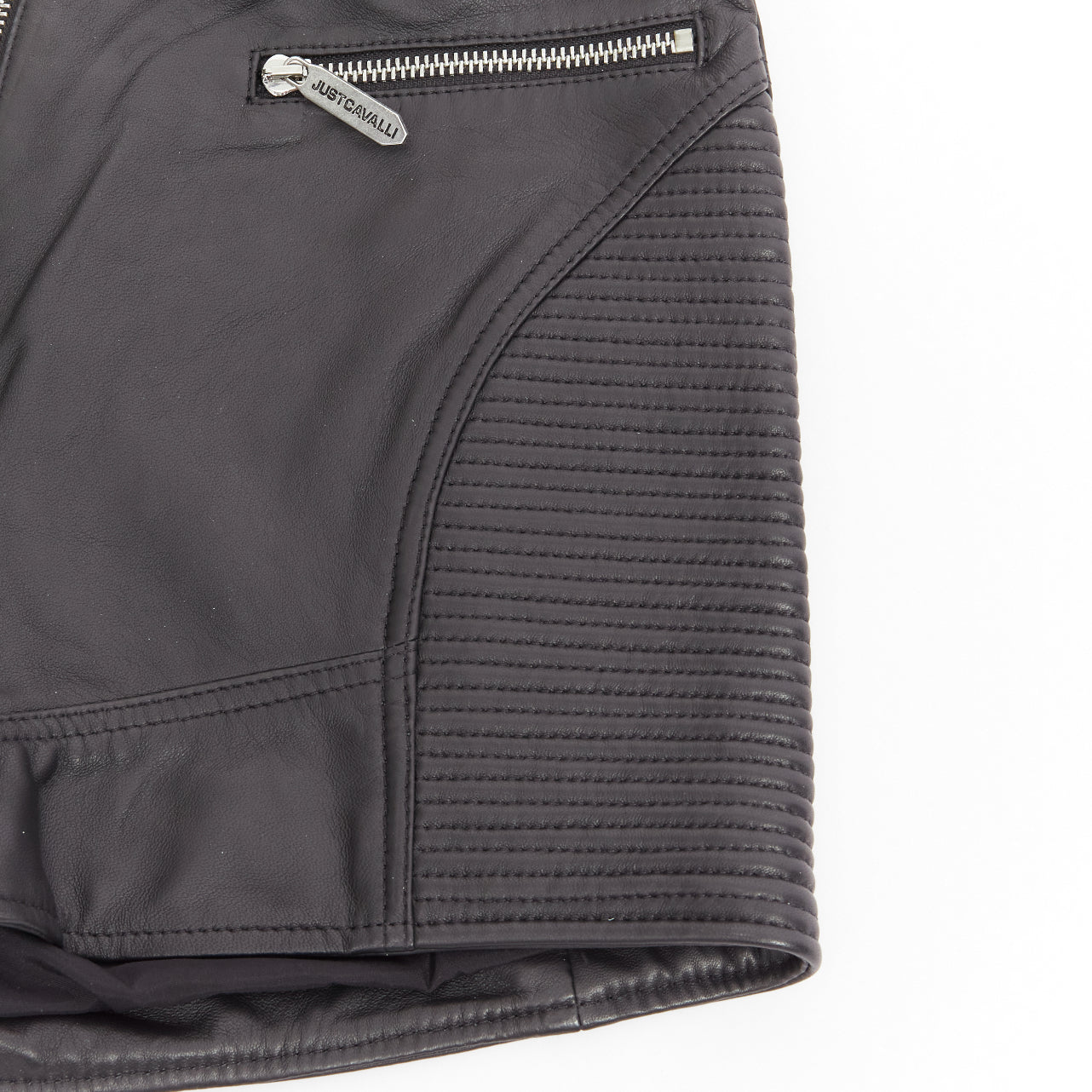Just Cavalli Motorcycle Ribbed Shorts - 4