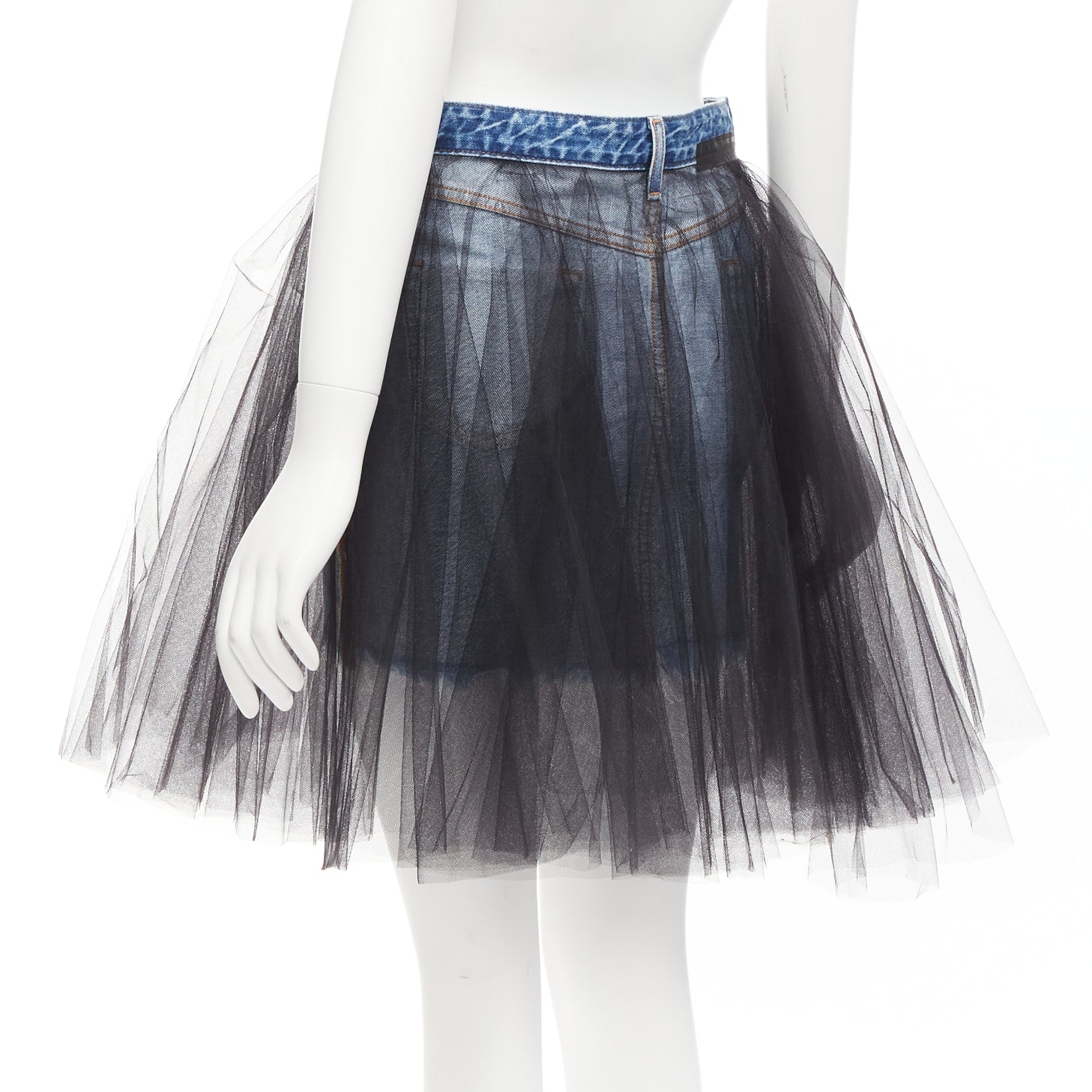 Unravel Project Tulle Denim Skirt - Detail 1