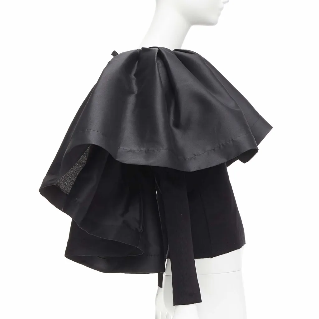 Marques Almeida Puff Ruffle Sweater Black Cotton Very good - Model View
