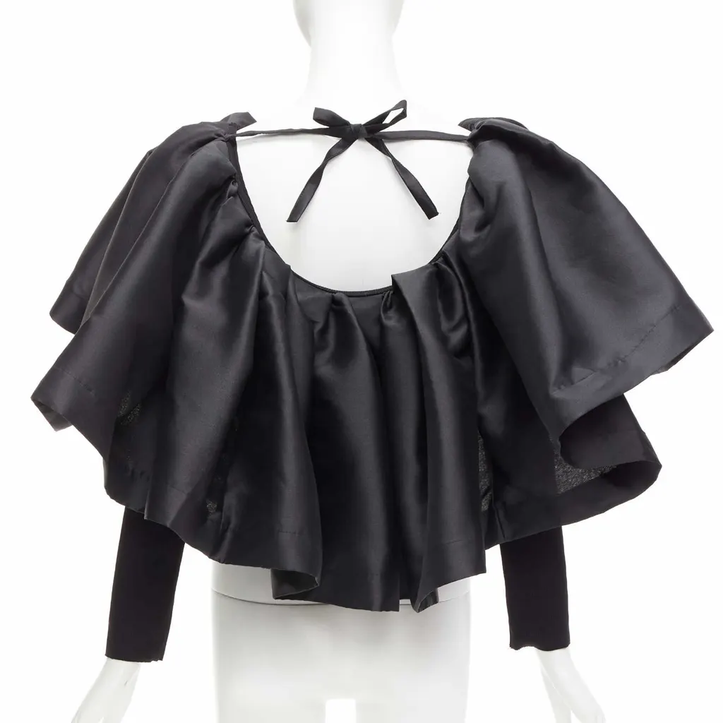 Marques Almeida Puff Ruffle Sweater Black Cotton Very good - Box View