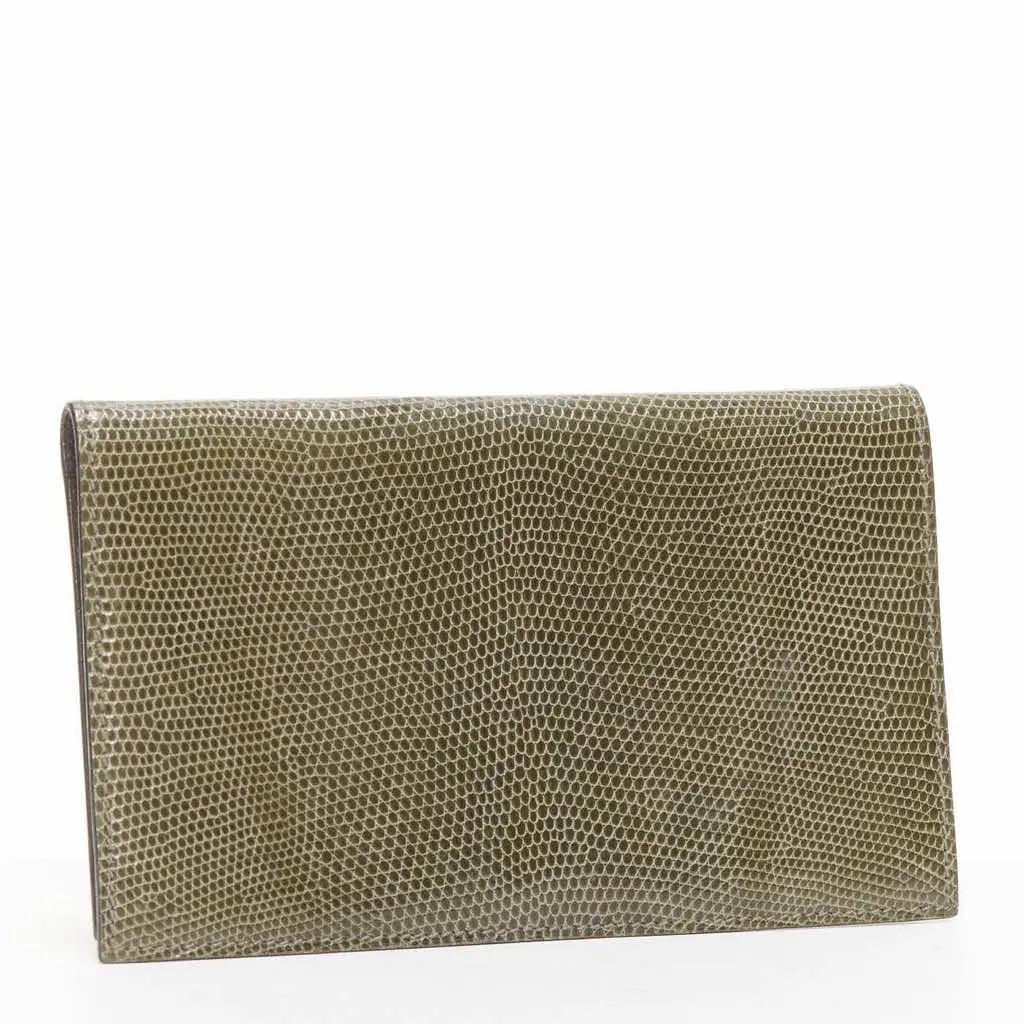 Hermès Scaled Leather Wallet Grey Leather Never worn - Inside View