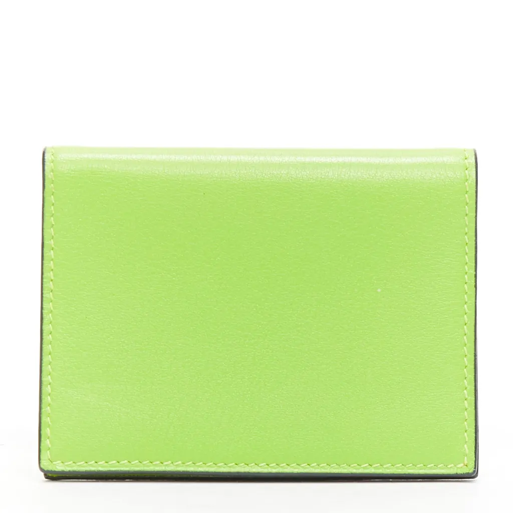 Hermès Leather Cardholder Green Leather Never worn - Inside View