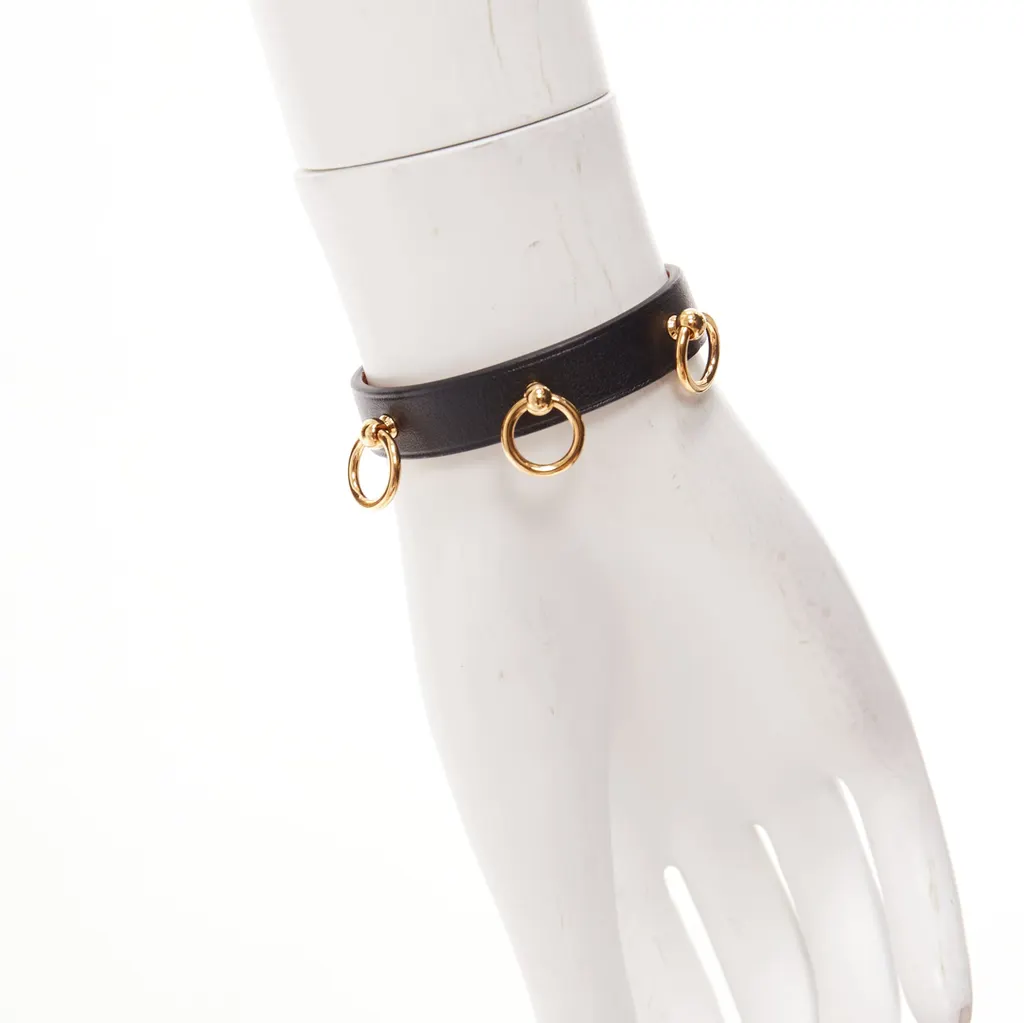Hermès Mini Dog Anneaux Black Leather Very good - Back View