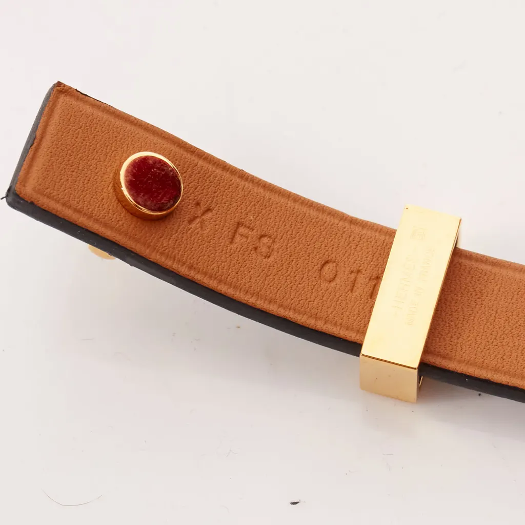 Hermès Mini Dog Anneaux Black Leather Very good - Box View