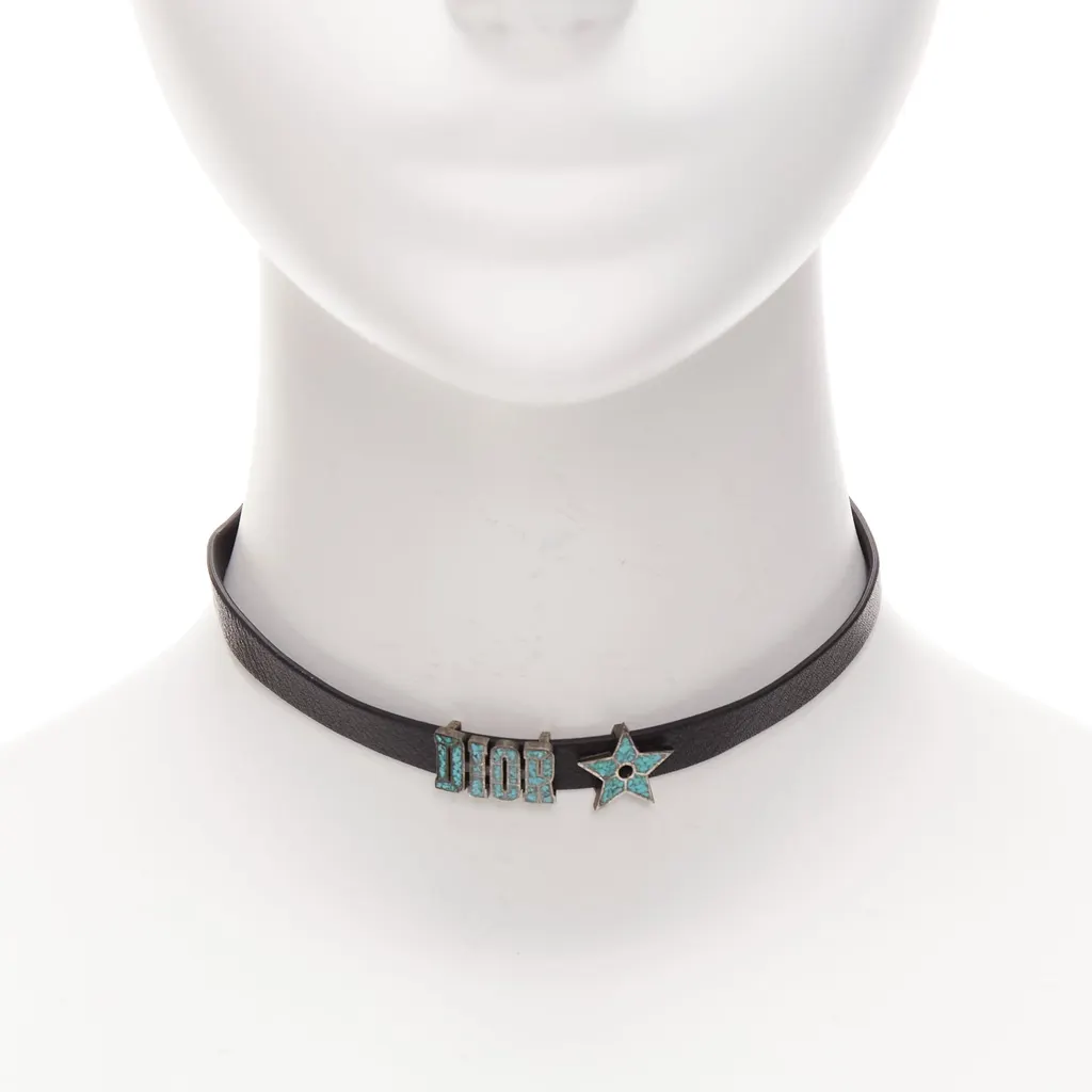 Dior Marble Star Choker Black Metal Very good - Front View