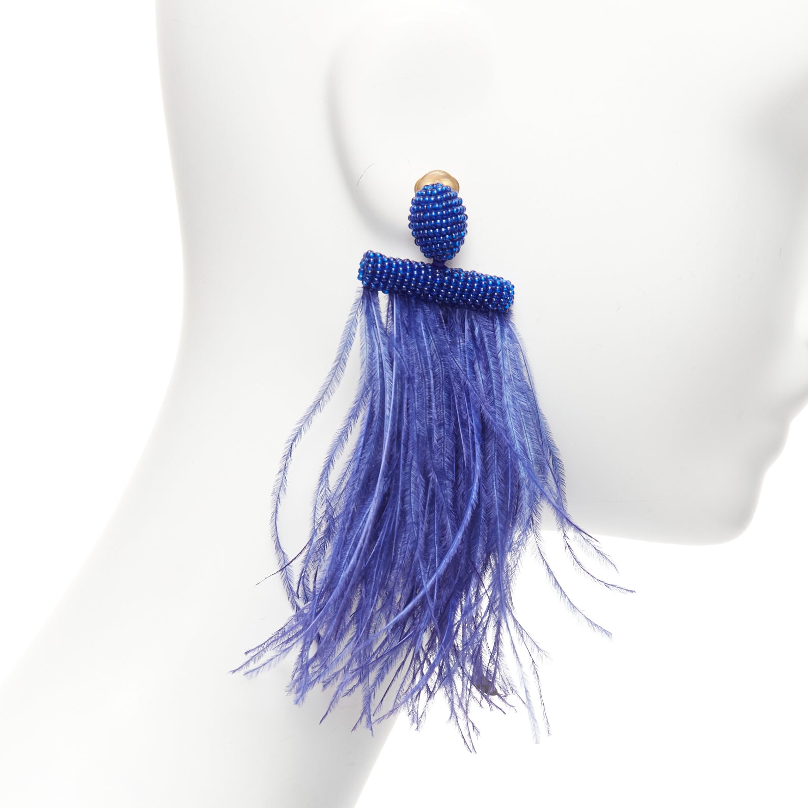 Oscar De La Renta Feather Beaded Earrings - 4