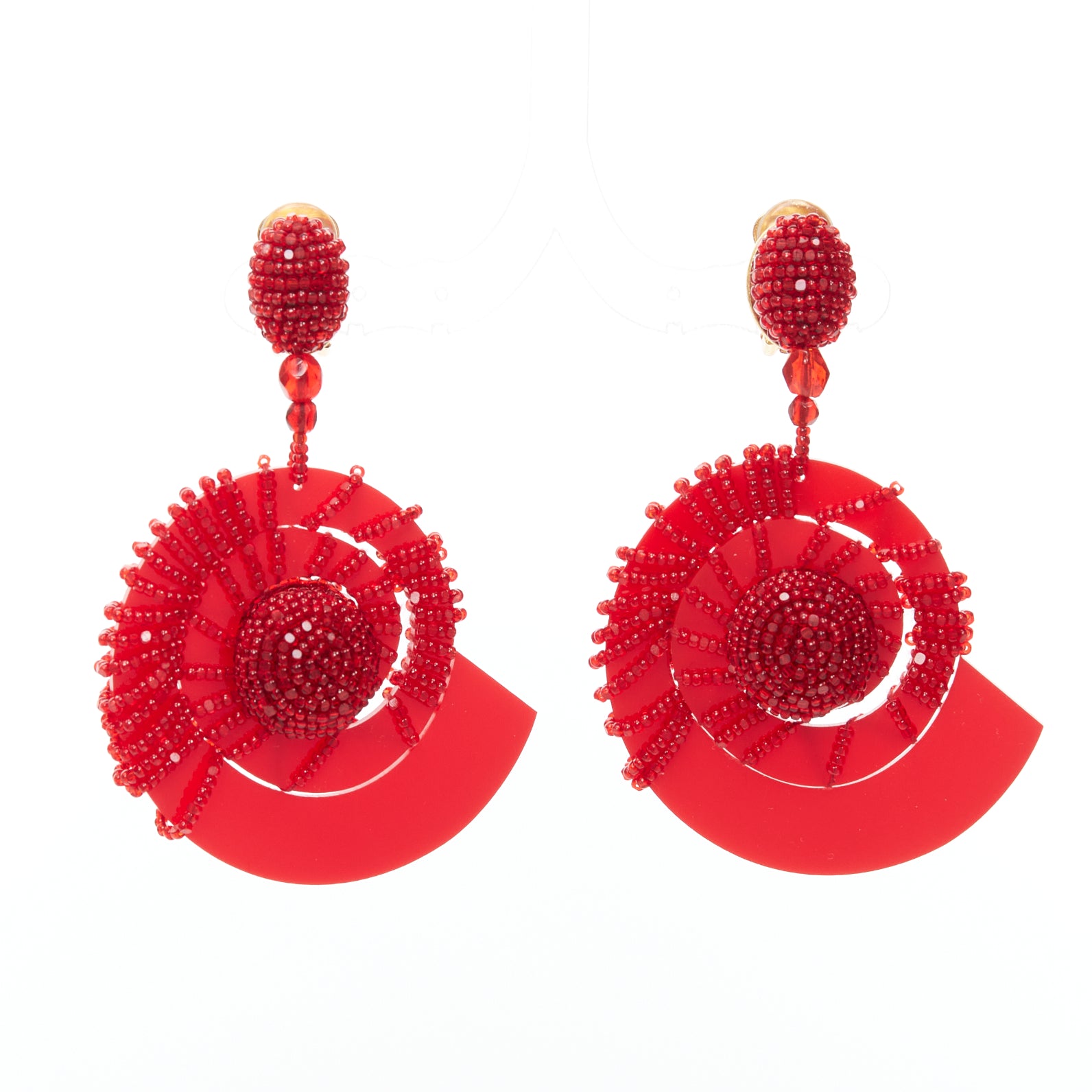 Oscar De La Renta Spiral Shell Earrings