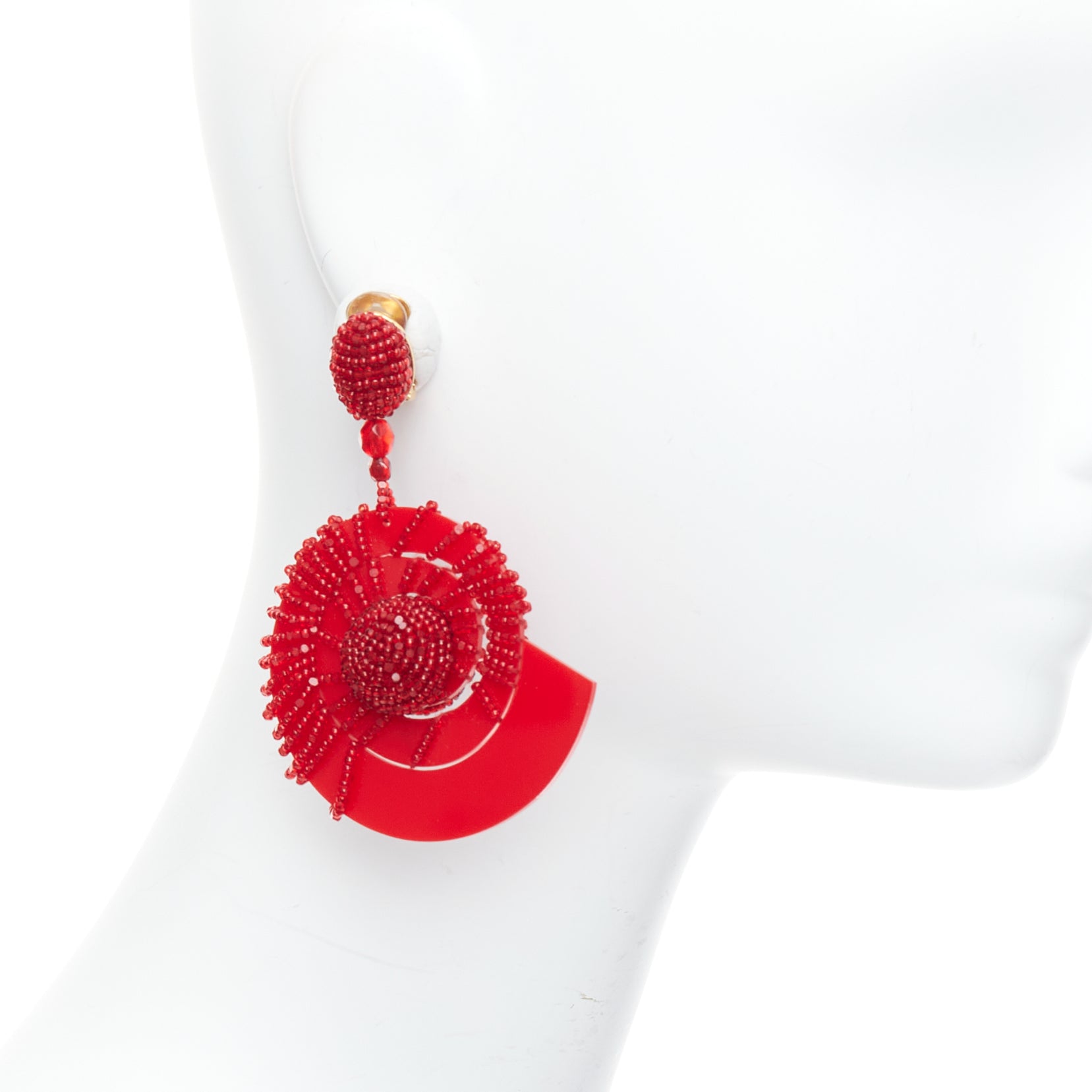 Oscar De La Renta Spiral Shell Earrings - Back view