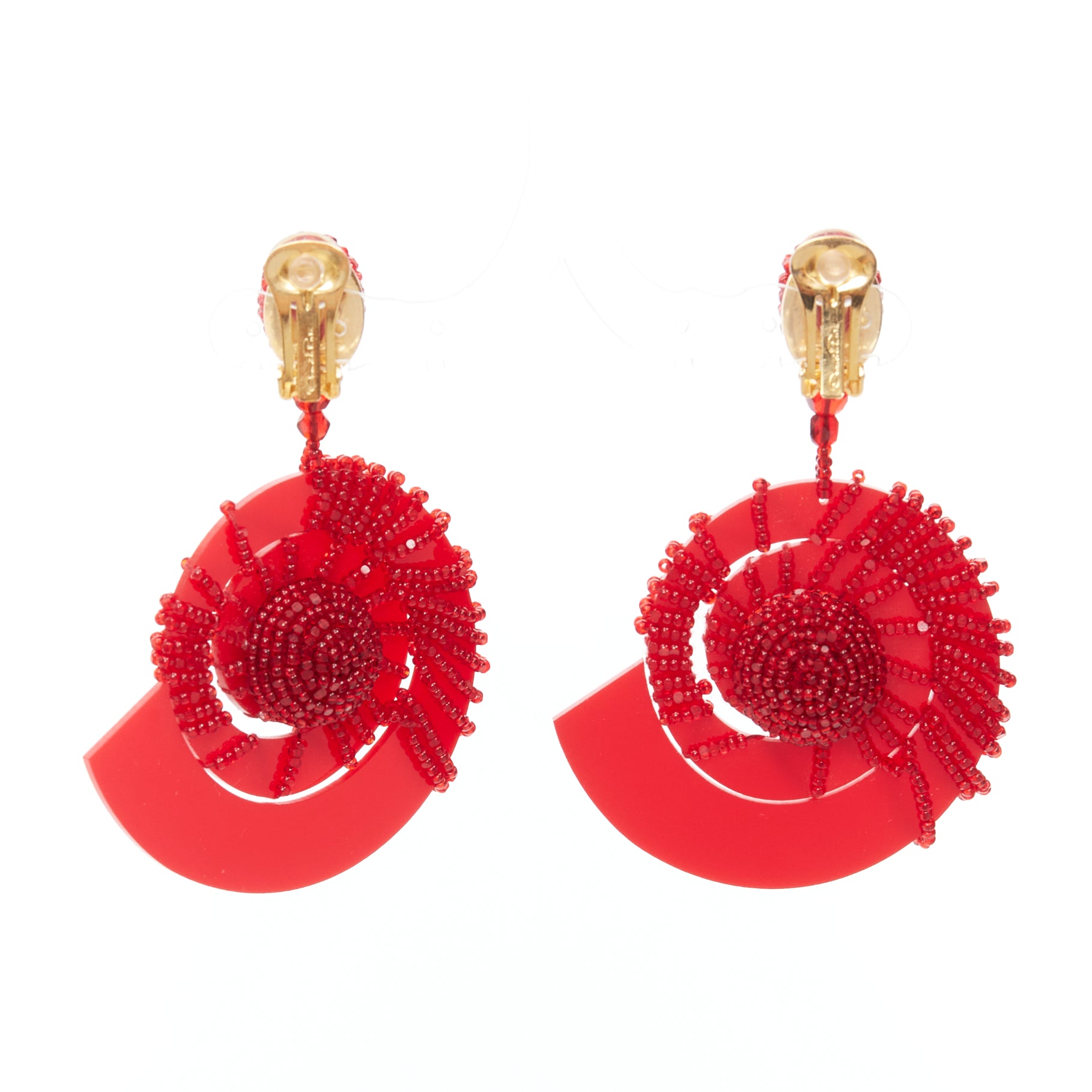 Oscar De La Renta Spiral Shell Earrings - Detail 2